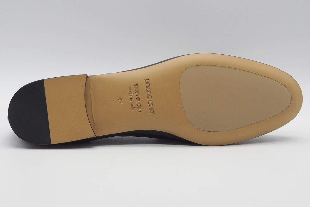 Damen Loafer aus handschuhweichem Leder in Dunkelbraun - mit "Horesebit" Schnalle