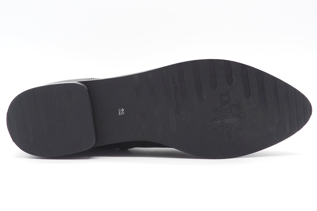 Damen Stiefelette im Moccassinstil aus anschmiegsamen Leder in Schwarz