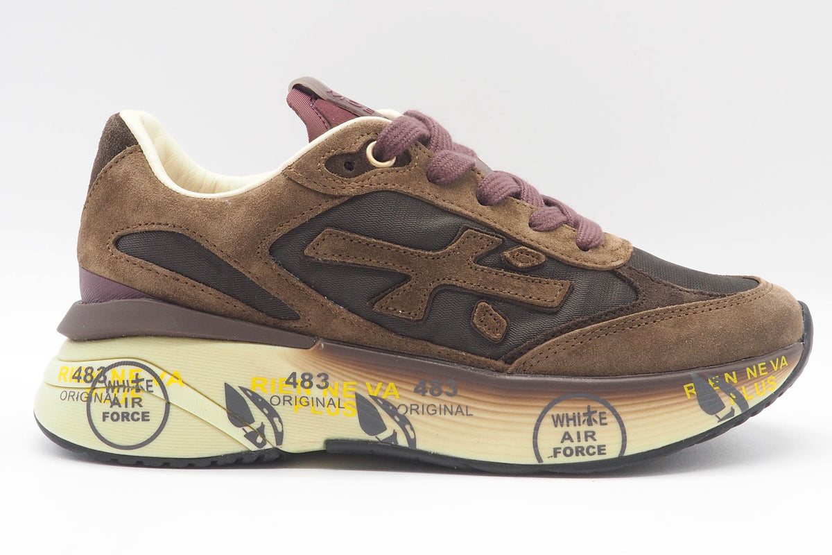 Damen Sneaker aus Veloursleder & Nylon in Braun & Bordeaux - Moerund