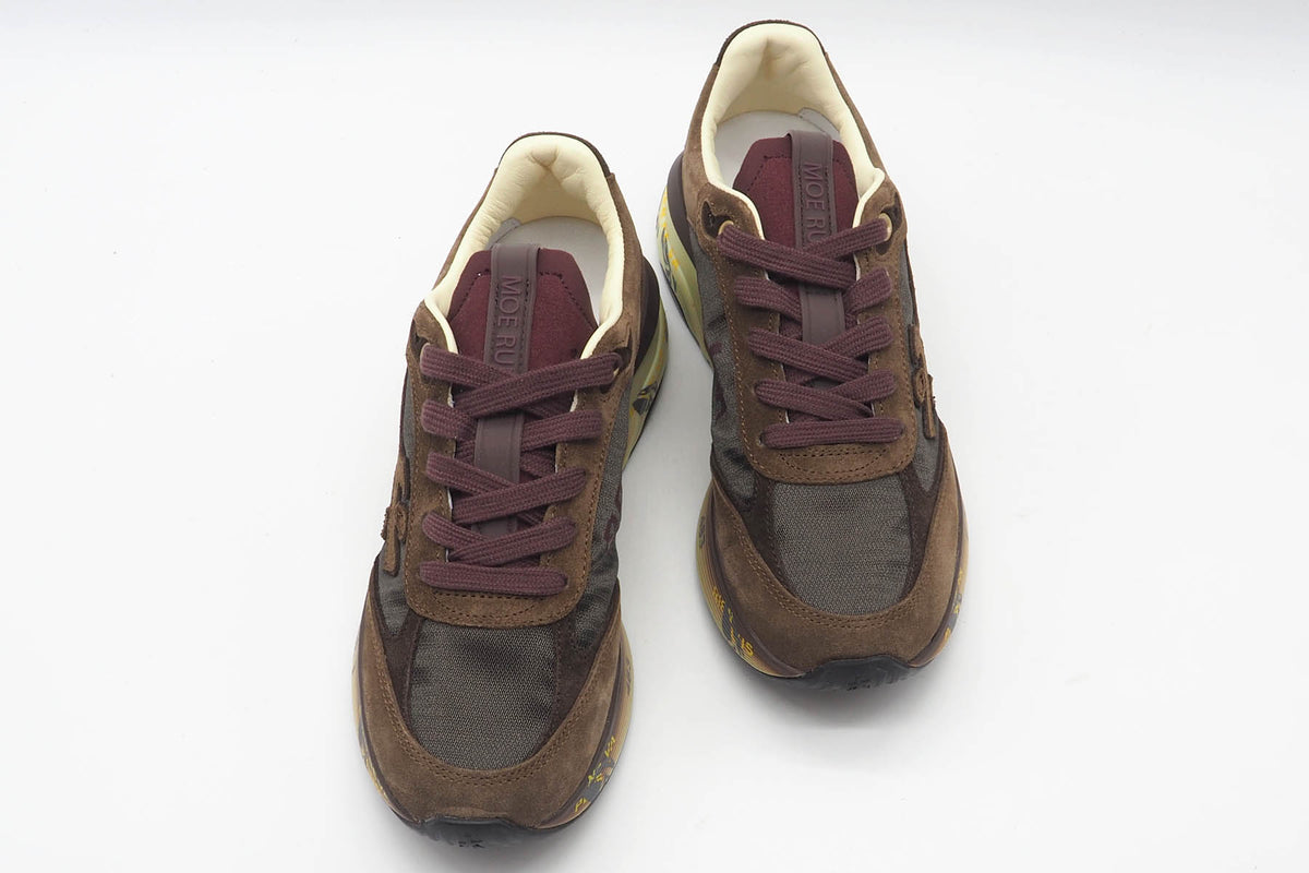 Damen Sneaker aus Veloursleder & Nylon in Braun & Bordeaux - Moerund