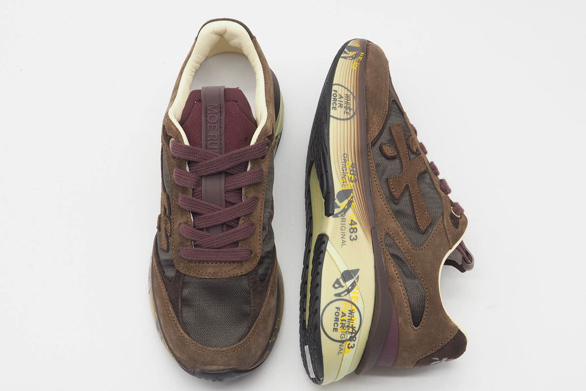 Damen Sneaker aus Veloursleder & Nylon in Braun & Bordeaux - Moerund