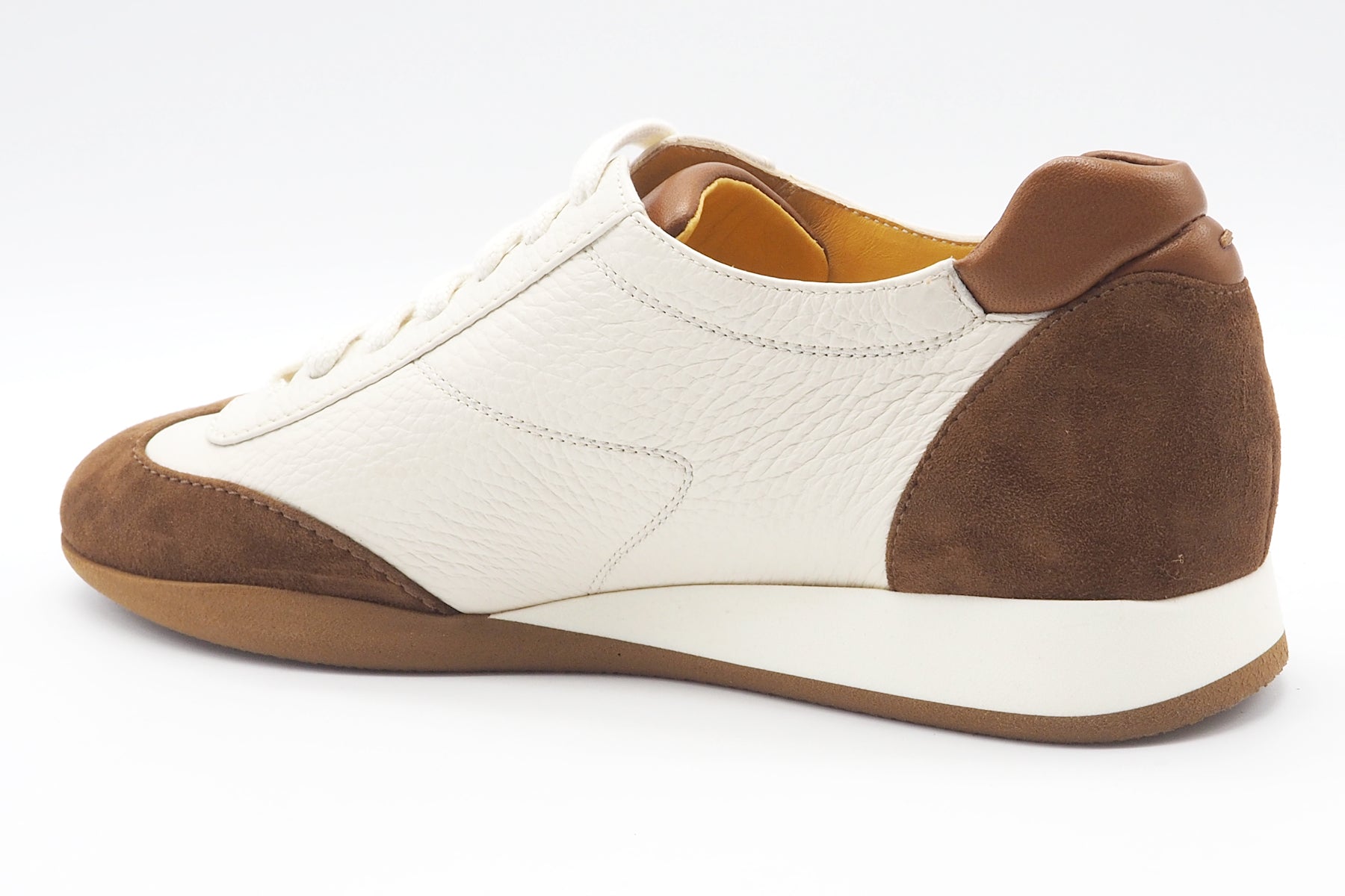 Softer Damen Sneaker aus Velours & Hirschleder in Creme & Braun