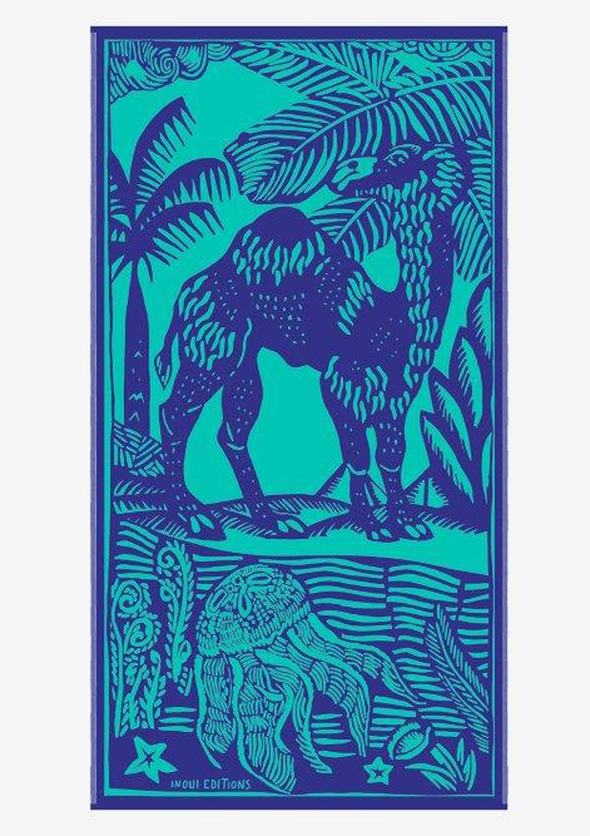 Badetuch aus Baumwolle in Blau - Dufy Accessoires Tücher & Schals Inoui E.