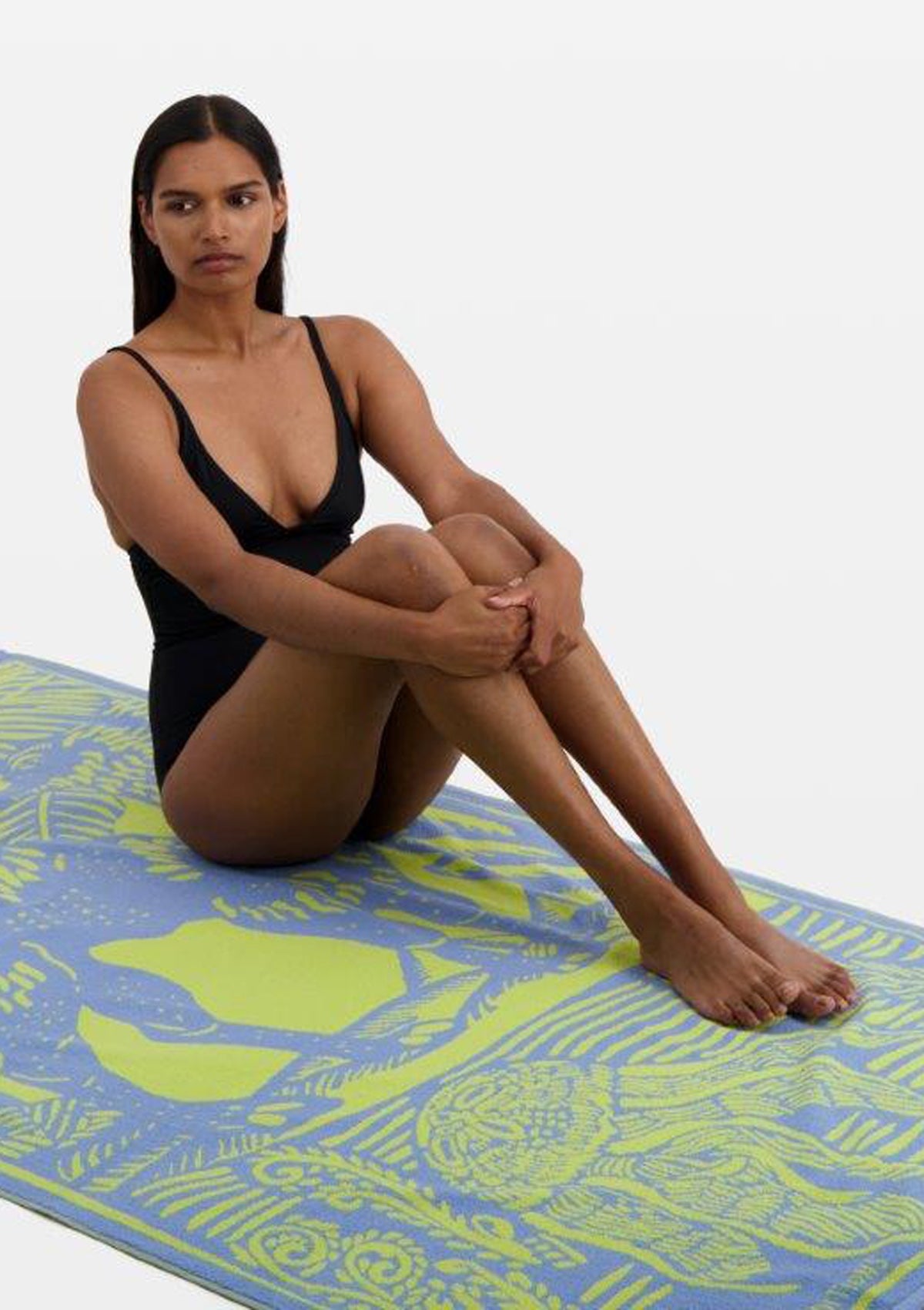 Badetuch aus Baumwolle in Gelb - Dufy Accessoires Tücher & Schals Inoui E.