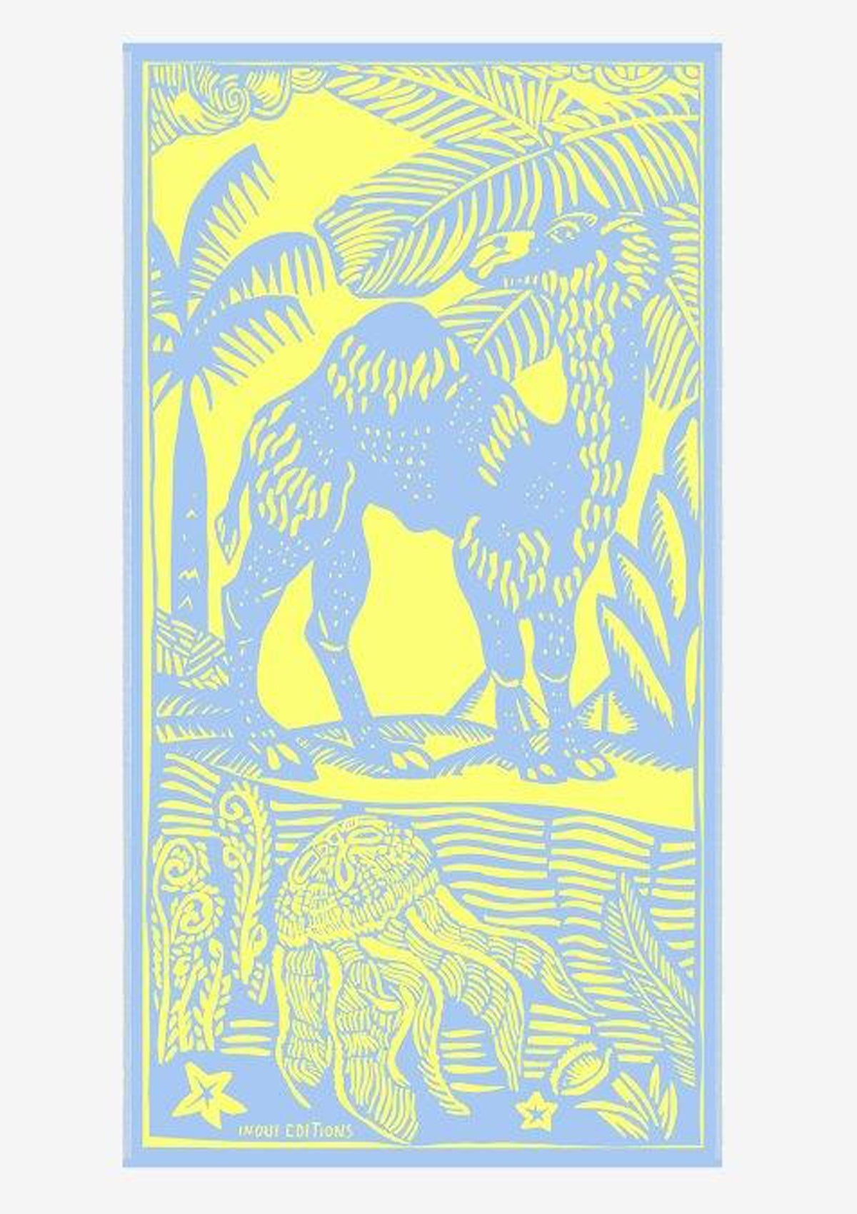 Badetuch aus Baumwolle in Gelb - Dufy Accessoires Tücher & Schals Inoui E.