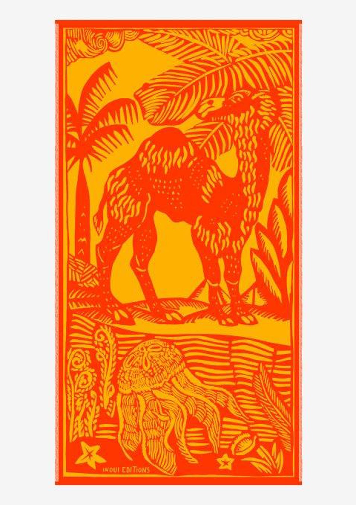 Badetuch aus Baumwolle in Orange - Dufy Accessoires Tücher & Schals Inoui E.