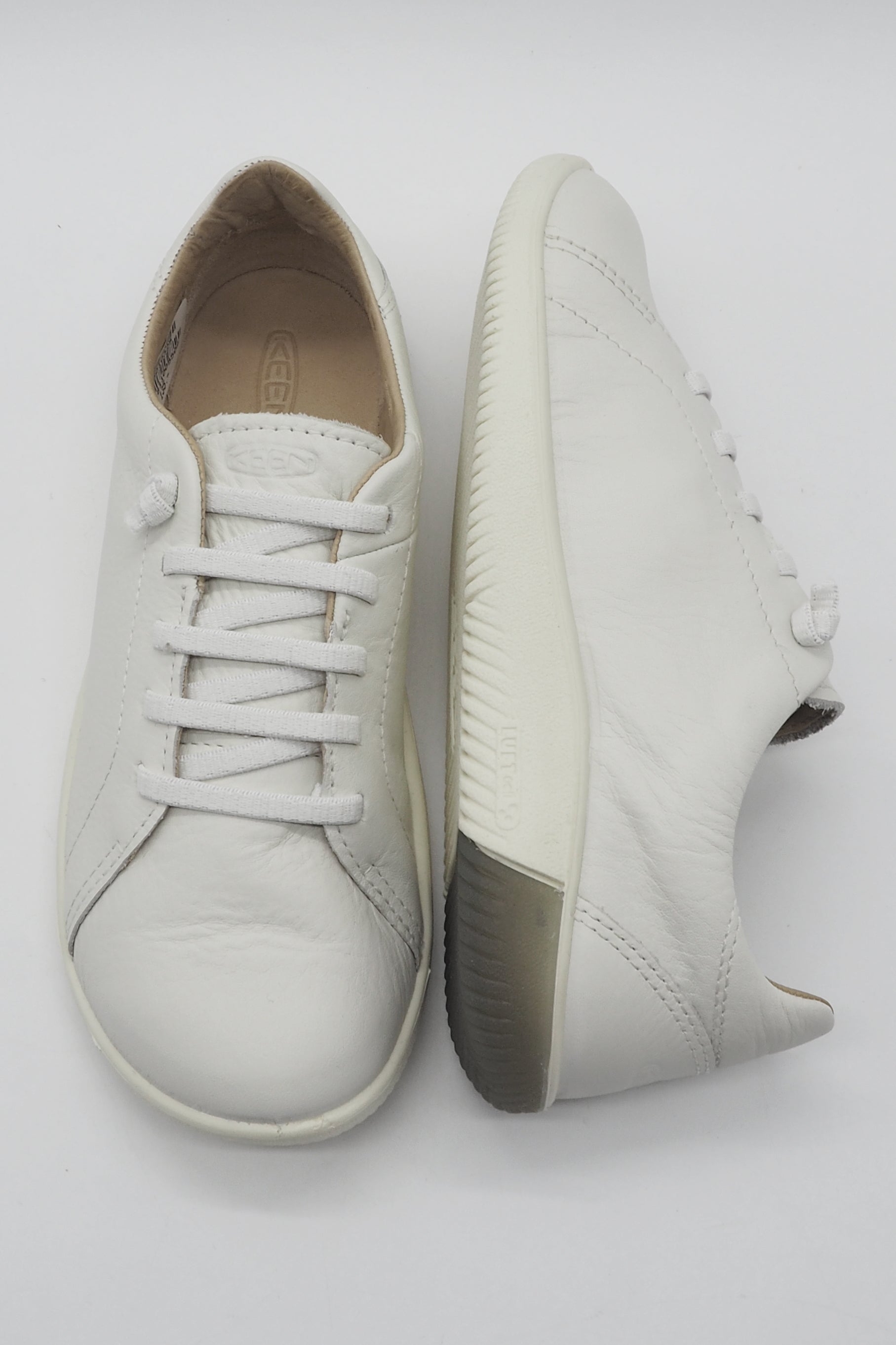Barfussslipper in Leder mit verstellbaren Bandagen - Offwhite Damen Sneaker Keen