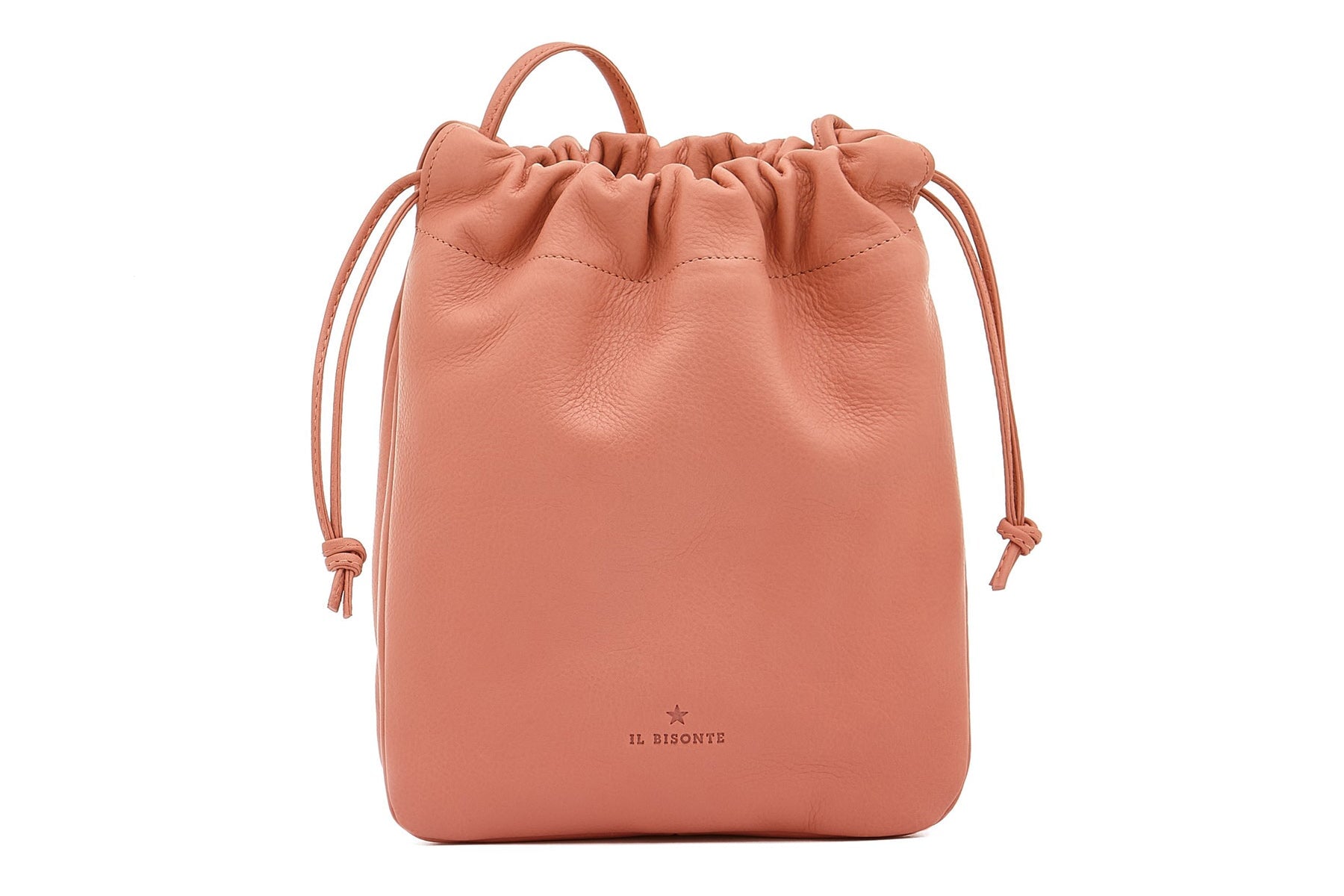 Beuteltasche aus Leder in Pfirsich Taschen Beuteltasche Il Bisonte