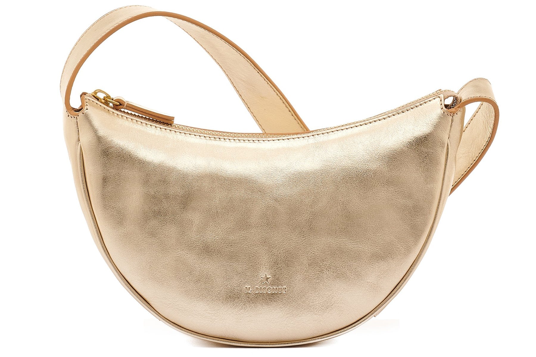 Bodybag Umhängetasche aus Leder in Platin - Hobo Oliveta Taschen Crossbody & Schultertasche Il Bisonte