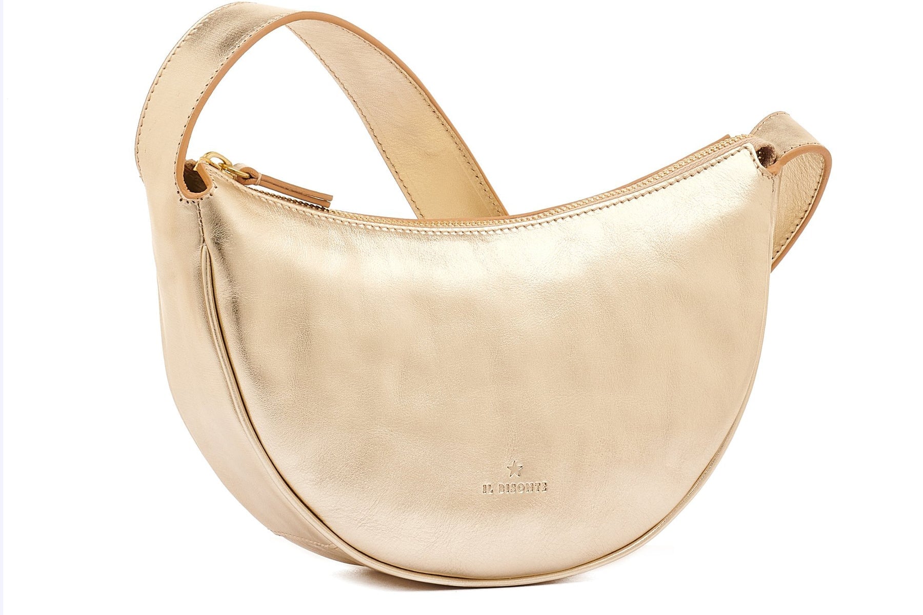 Bodybag Umhängetasche aus Leder in Platin - Hobo Oliveta Taschen Crossbody & Schultertasche Il Bisonte