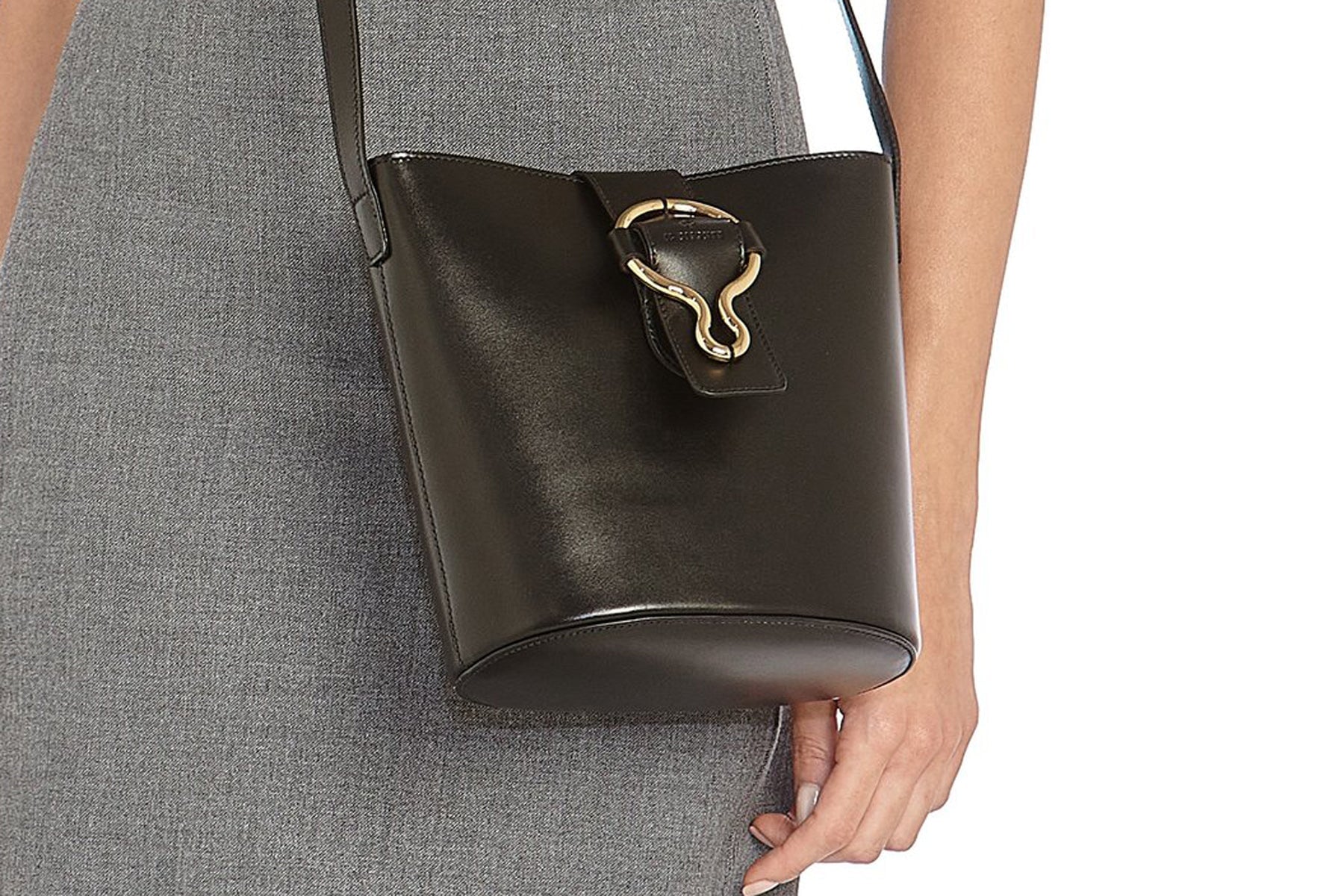 Bucketbag mit goldener Schnalle in Schwarz - Olimpia Taschen Beuteltasche Il Bisonte