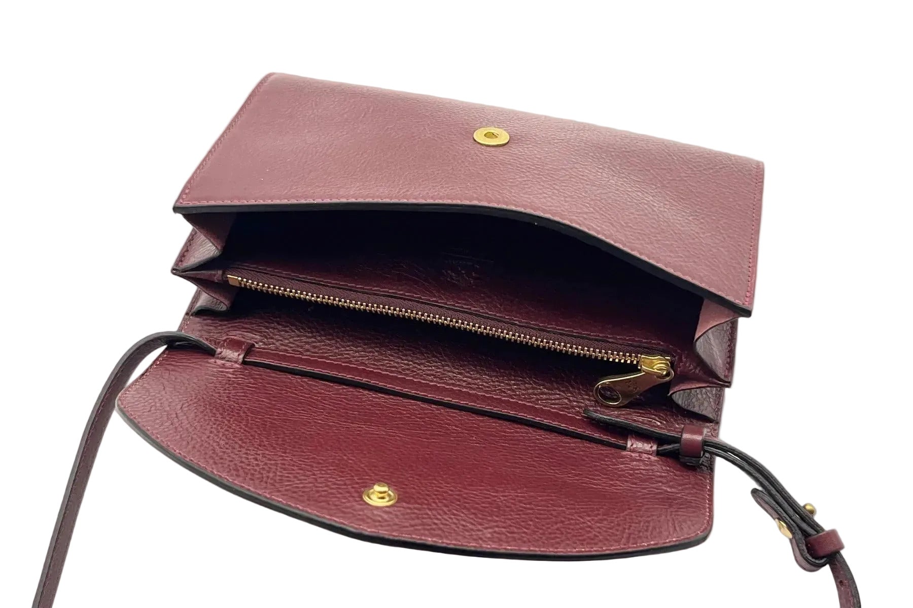 Clutch zum Umhängen aus Naturleder in Bordeaux mit Innenfächern Taschen Clutches Il Bisonte