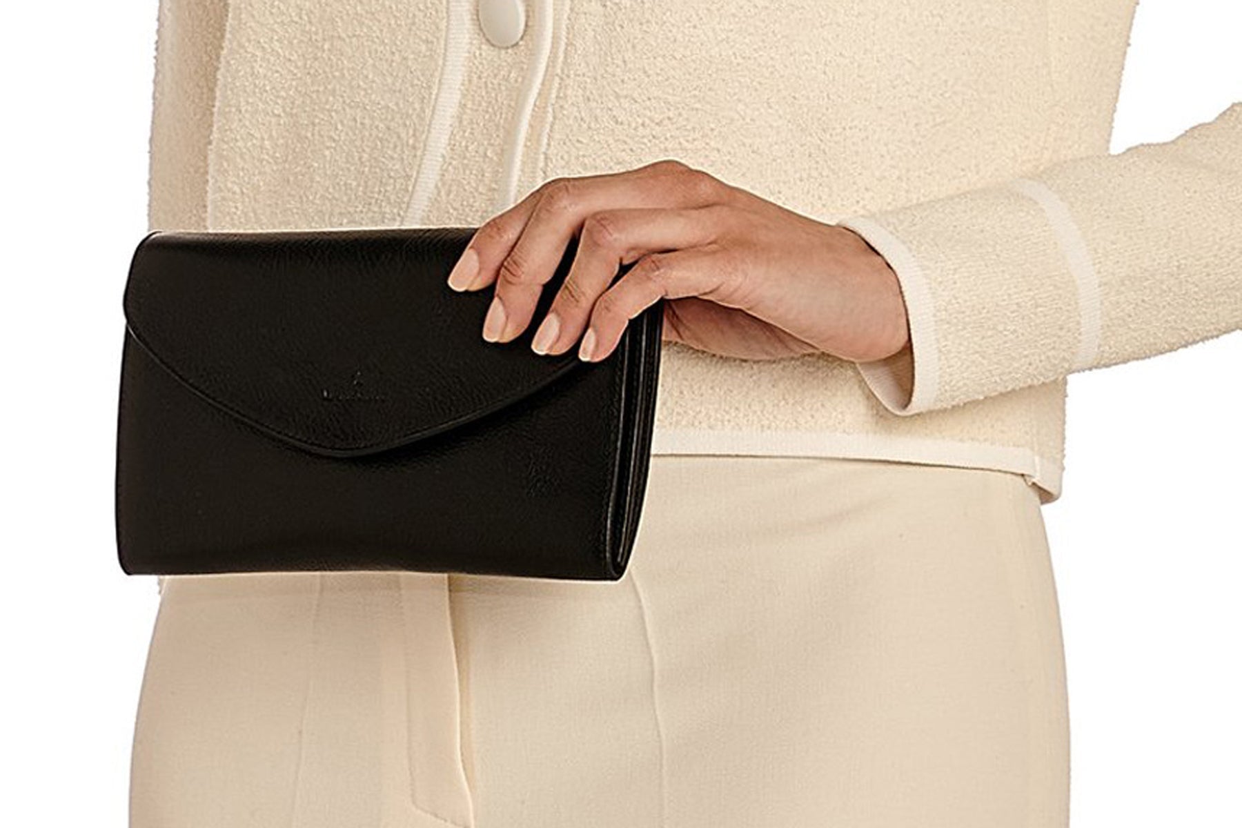 Clutch zum Umhängen aus Naturleder in Schwarz mit Innenfächern - Cowhide Clutch Taschen Clutches Il Bisonte