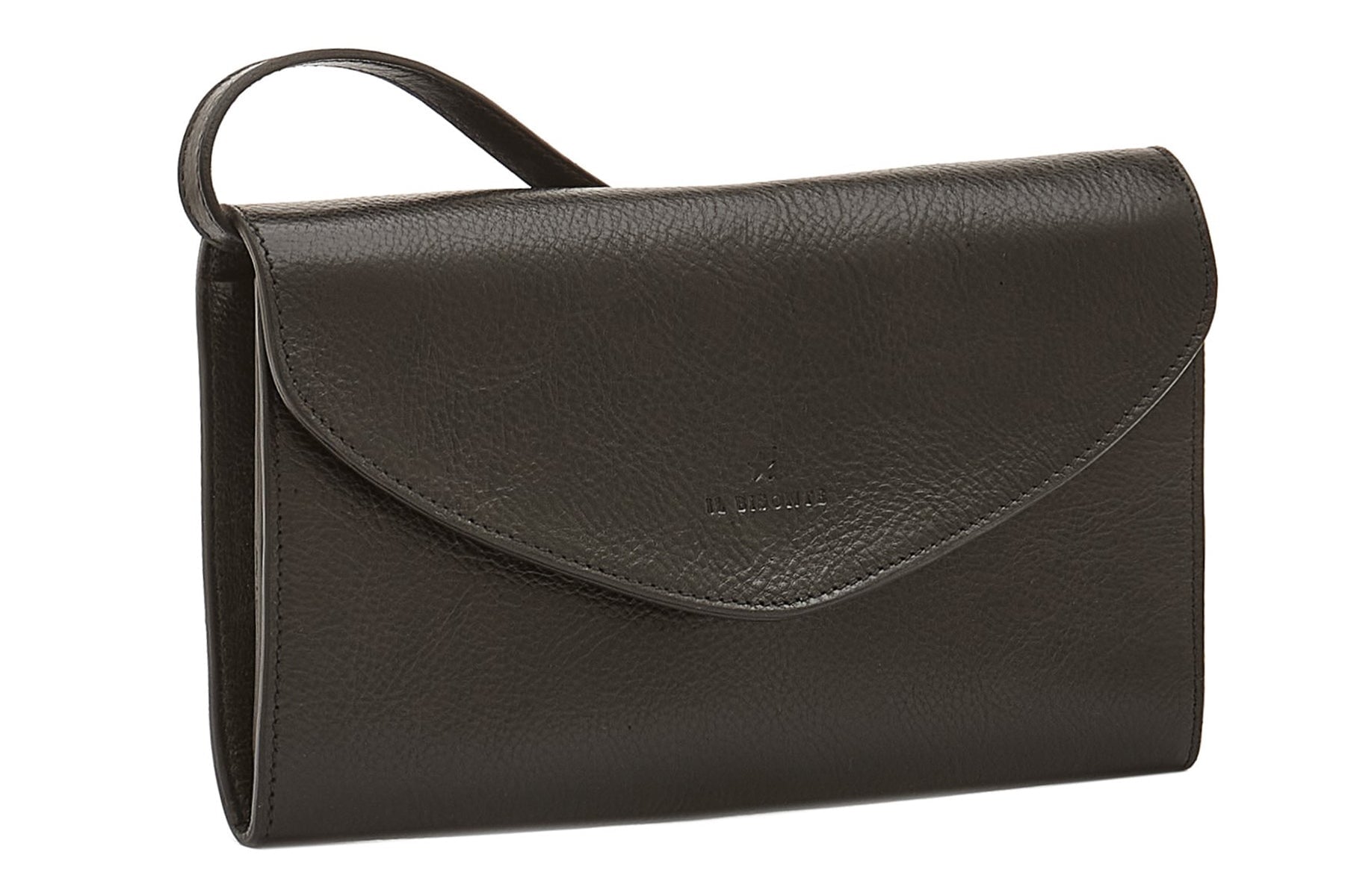 Clutch zum Umhängen aus Vacchettaleder - Silber beschichtet - COWHIDE Taschen Clutches Il Bisonte