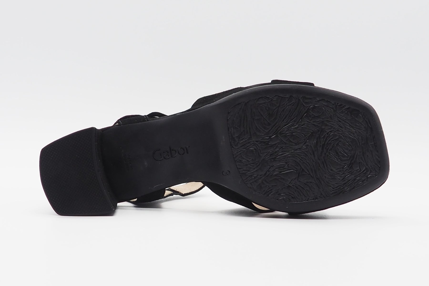 Damen Absatz-Sandale aus Veloursleder in Schwarz - Absatz 6cm Damen Sandalen Gabor