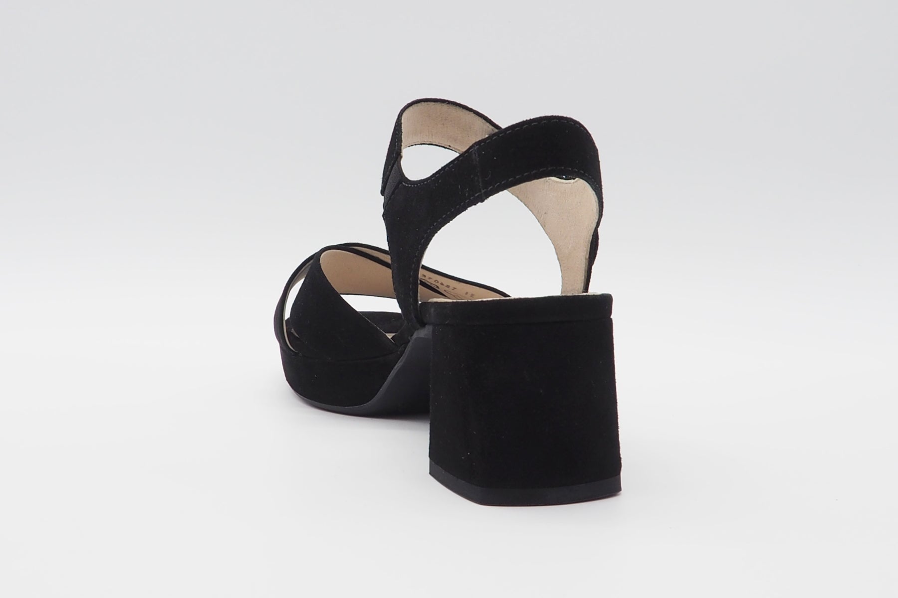 Damen Absatz-Sandale aus Veloursleder in Schwarz - Absatz 6cm Damen Sandalen Gabor