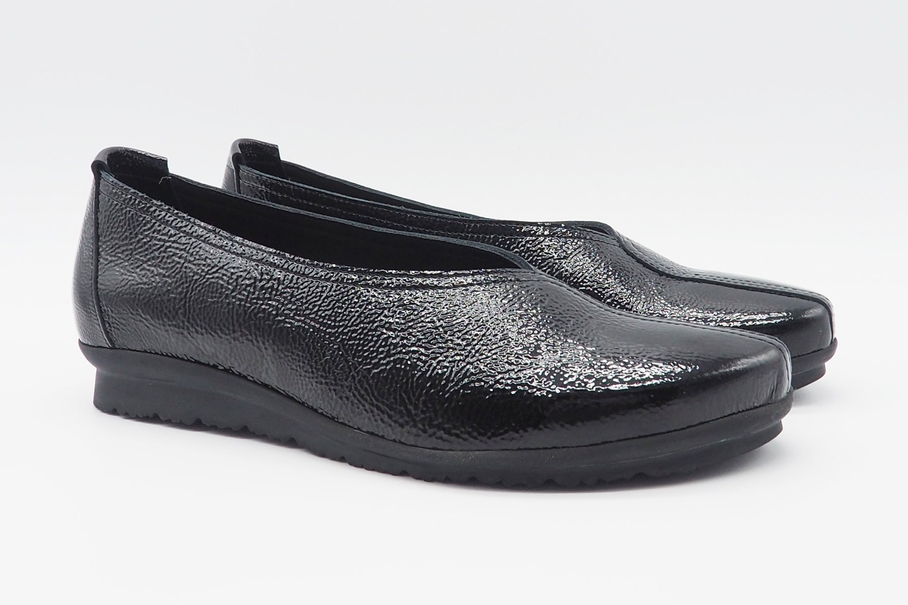 Damen Ballerina aus Lackleder in Schwarz - Barene Damen Ballerinas Arche