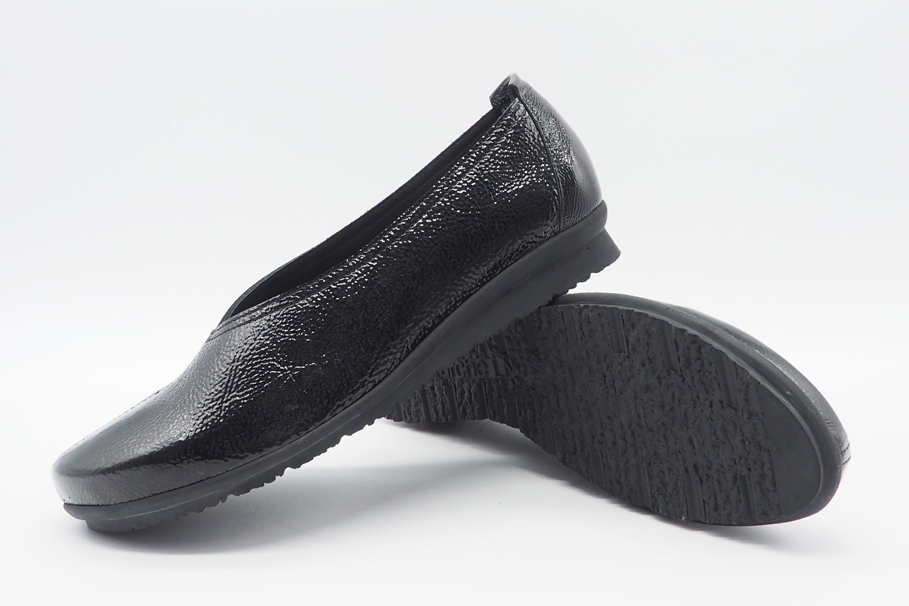 Damen Ballerina aus Lackleder in Schwarz - Barene Damen Ballerinas Arche