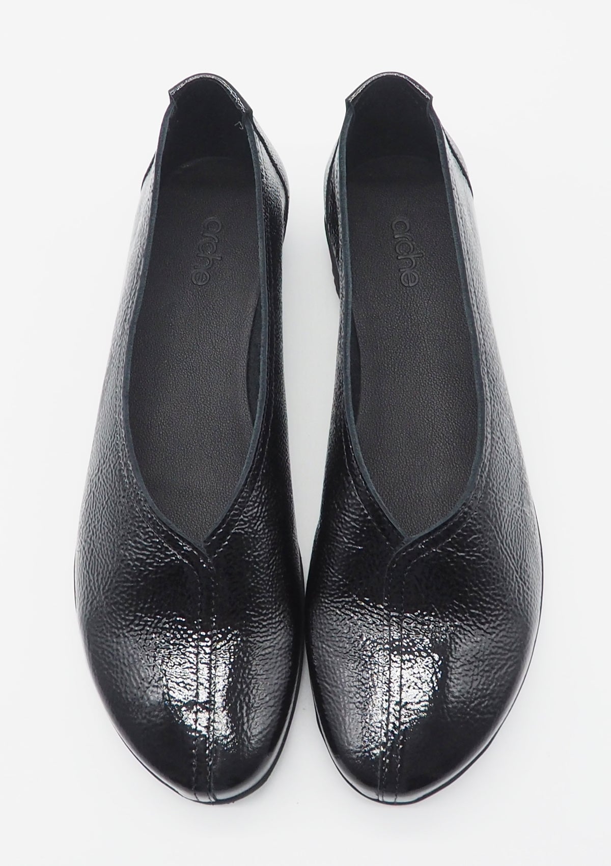 Damen Ballerina aus Lackleder in Schwarz - Barene Damen Ballerinas Arche