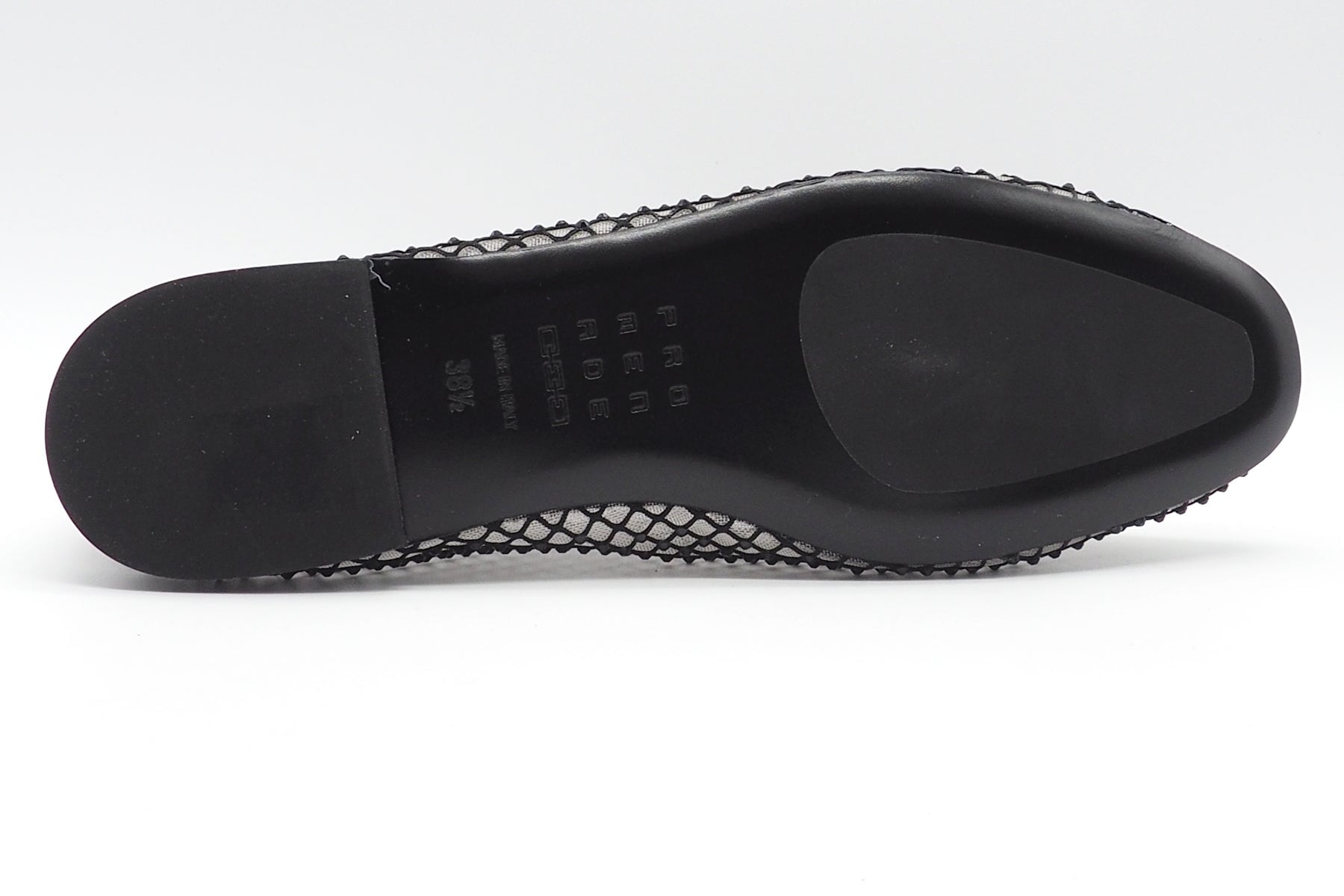 Damen Ballerina aus Mesh & Leder mit Strasssteinen besetzt in Schwarz Damen Ballerinas Promenade