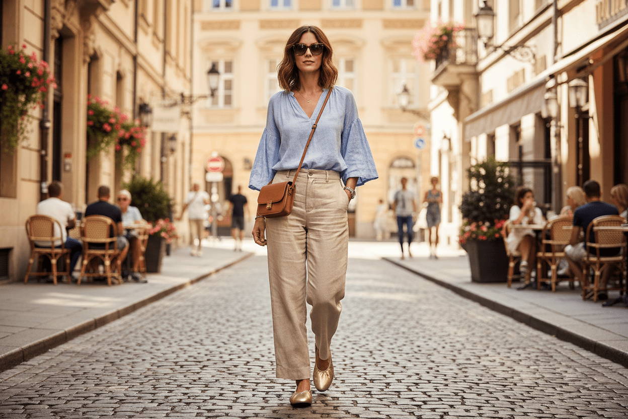 Damen Ballerina aus Metallicleder in Gold auf Naturkautschuksohle - Laius Damen Ballerinas Arche