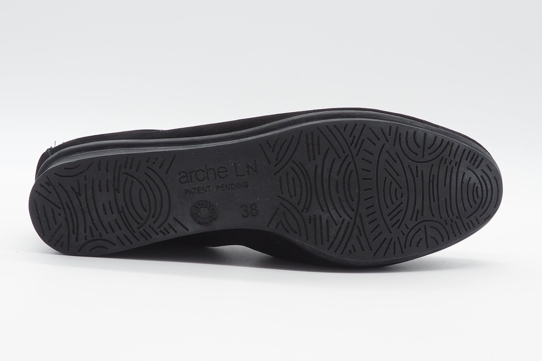 Damen Ballerina aus Nubukleder in Schwarz mit Naturkautschuksohle - Nikako Damen Ballerinas Arche