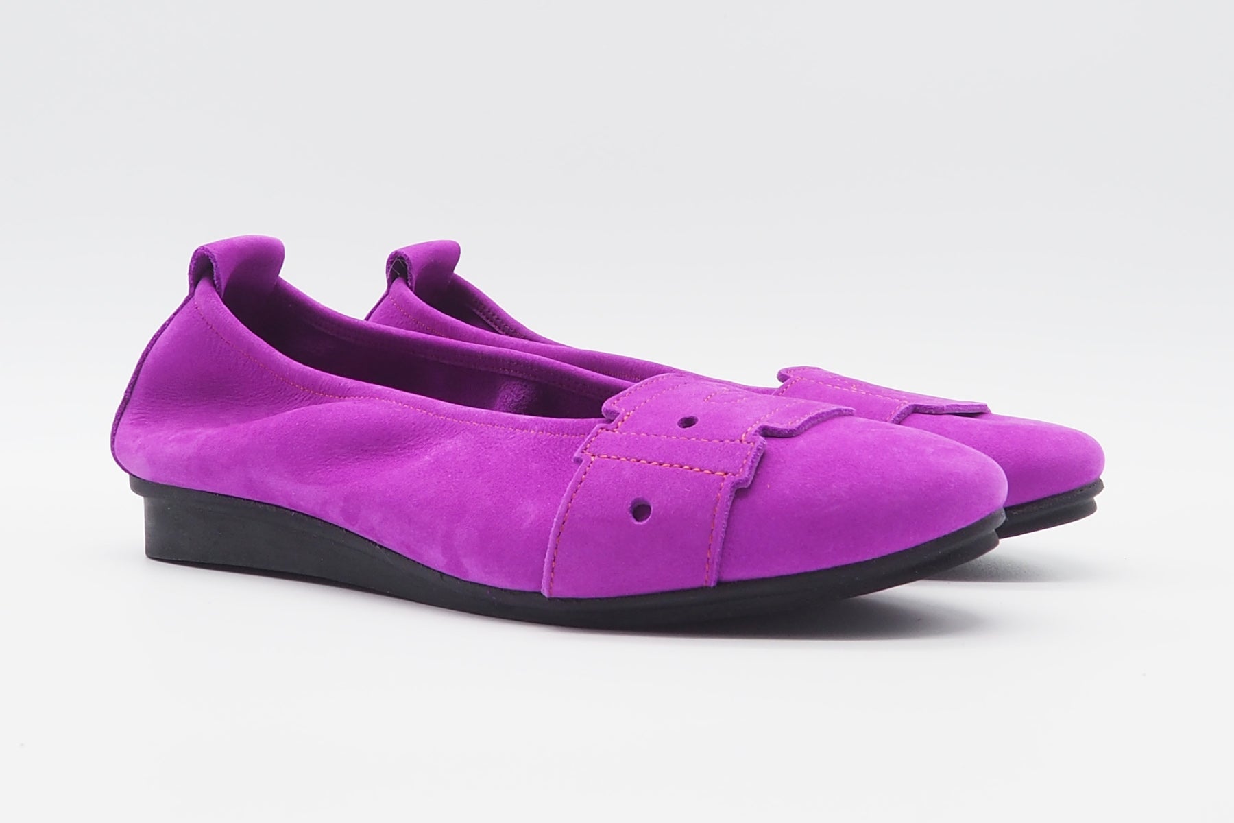 Damen Ballerina aus Nubukleder in Zyklam - Absatz 2cm Damen Ballerinas Arche