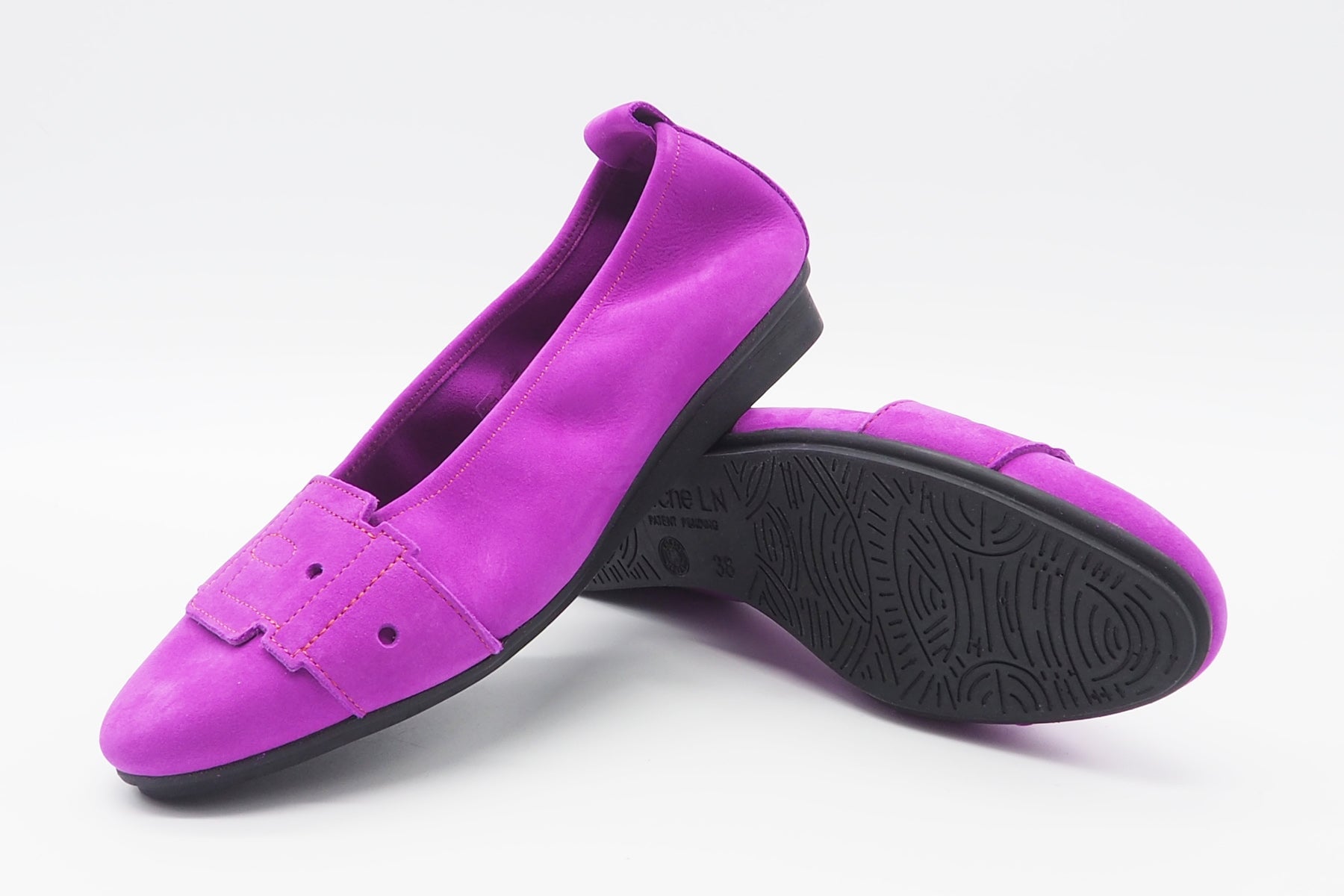 Damen Ballerina aus Nubukleder in Zyklam - Absatz 2cm Damen Ballerinas Arche