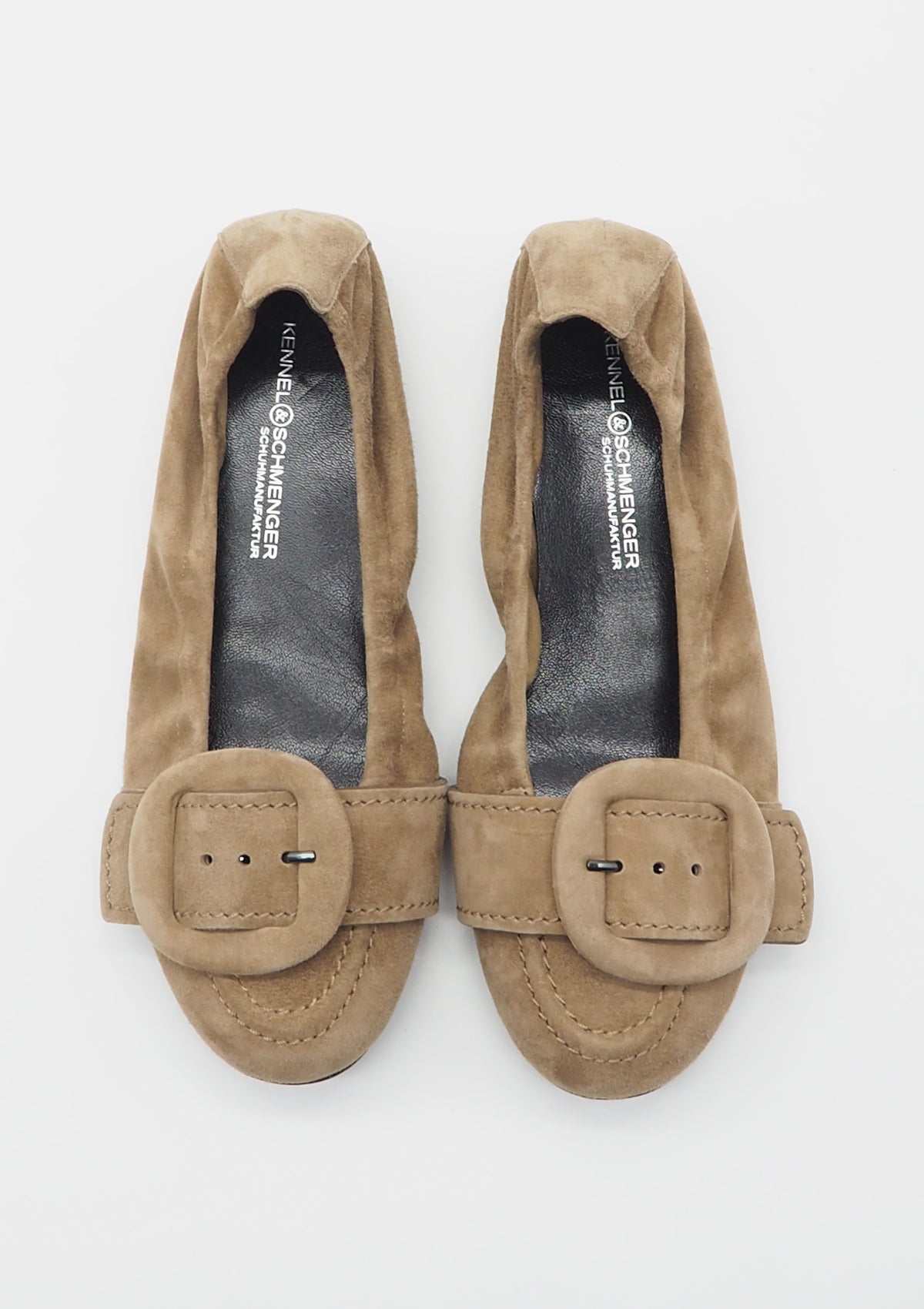 Damen Ballerina aus Veloursleder in Camel - Malu Damen Ballerinas Kennel & Schmenger