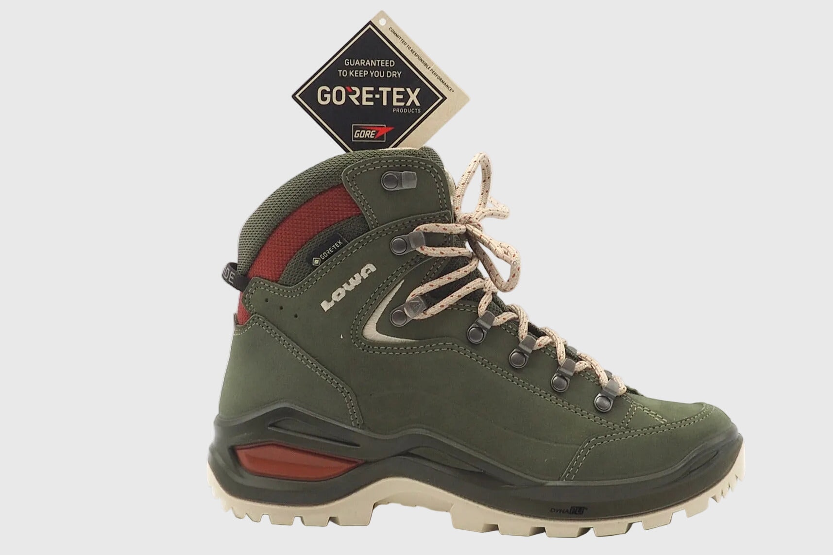 Damen Bergschuh zum Schnüren aus Nubukleder in oliv - Wasserdicht Damen Schnürboots Lowa