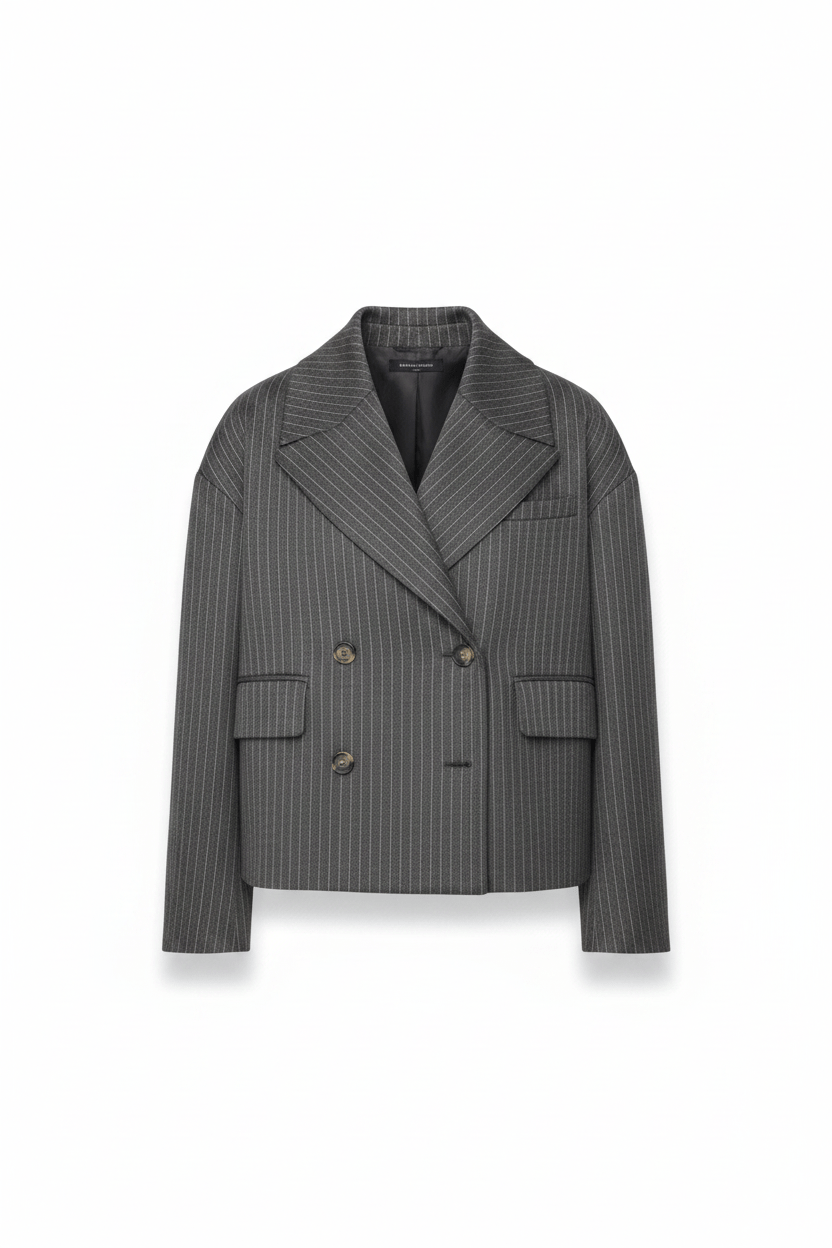 Damen Blazer in Nadelstreif aus reiner Schurwolle in Braun Damen Blazer Psophia