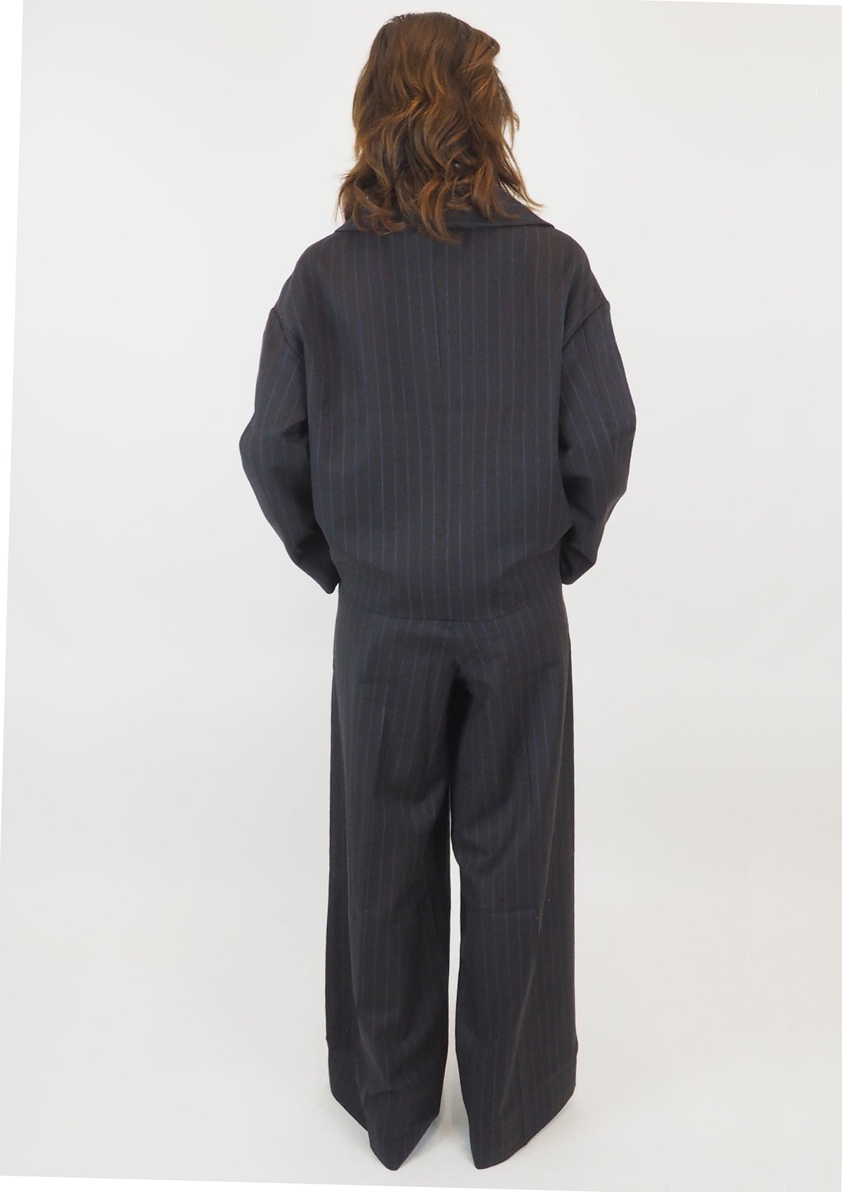 Damen Blazer in Nadelstreif aus reiner Schurwolle in Braun Damen Blazer Psophia