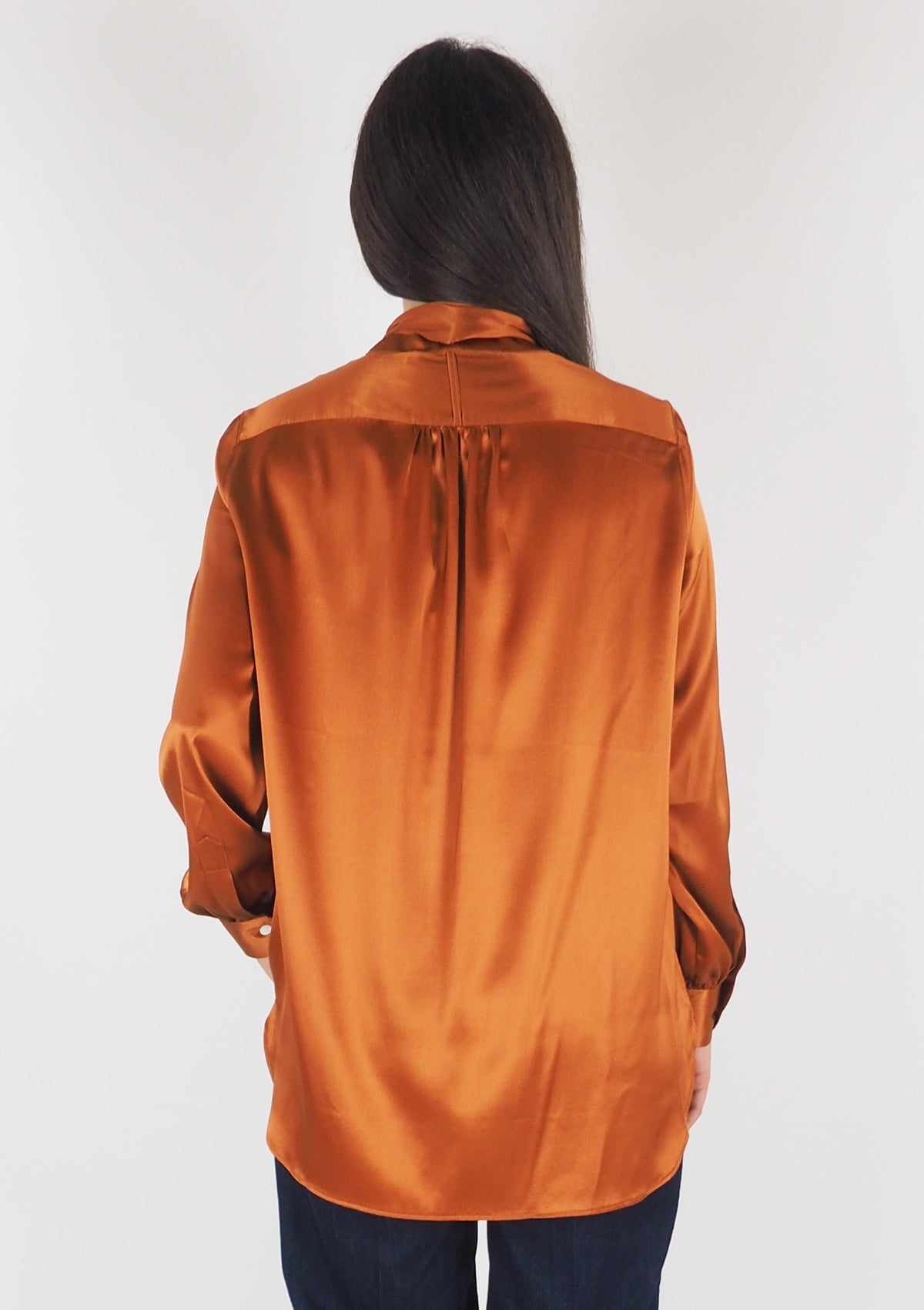 Damen Bluse aus Seide in Bronze - Ferrara Damen Bluse 24 Blooming