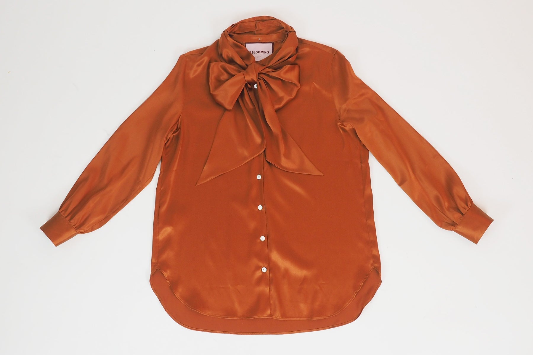 Damen Bluse aus Seide in Bronze - Ferrara Damen Bluse 24 Blooming