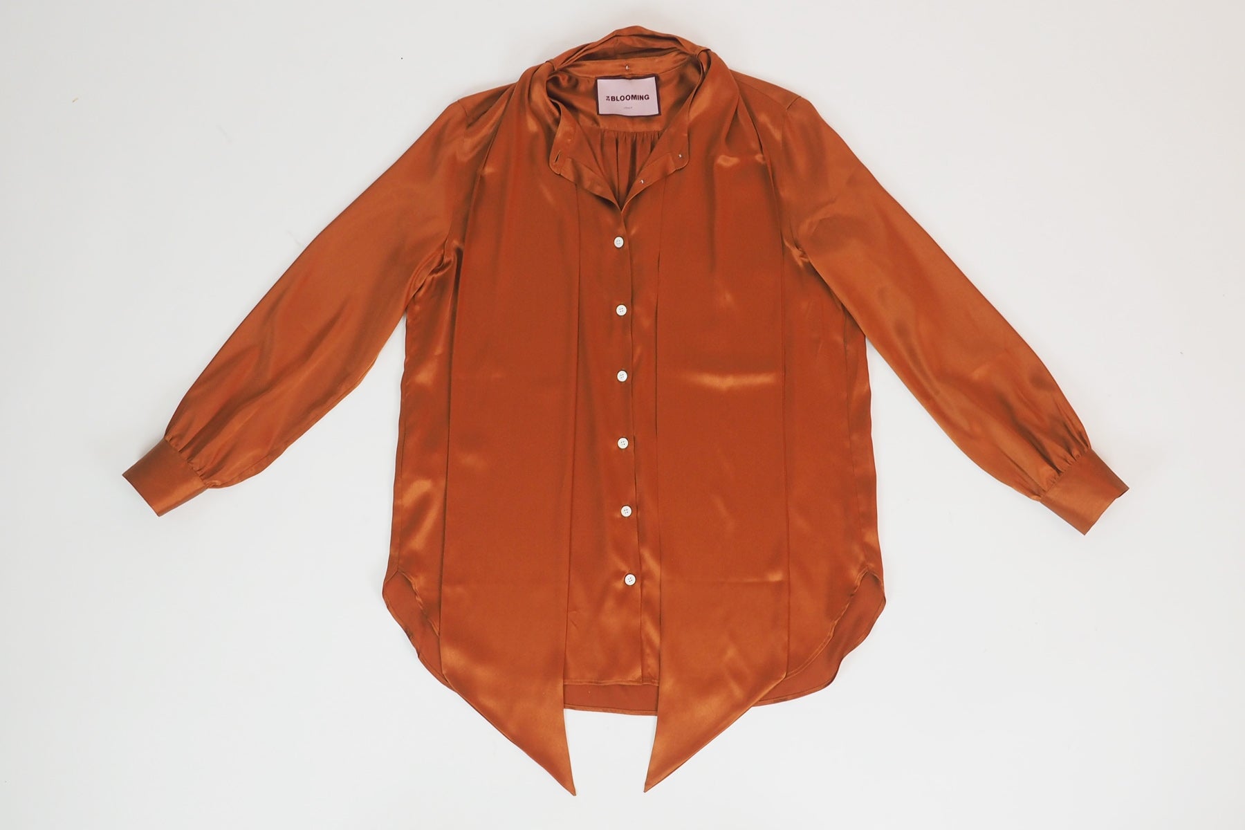 Damen Bluse aus Seide in Bronze - Ferrara Damen Bluse 24 Blooming