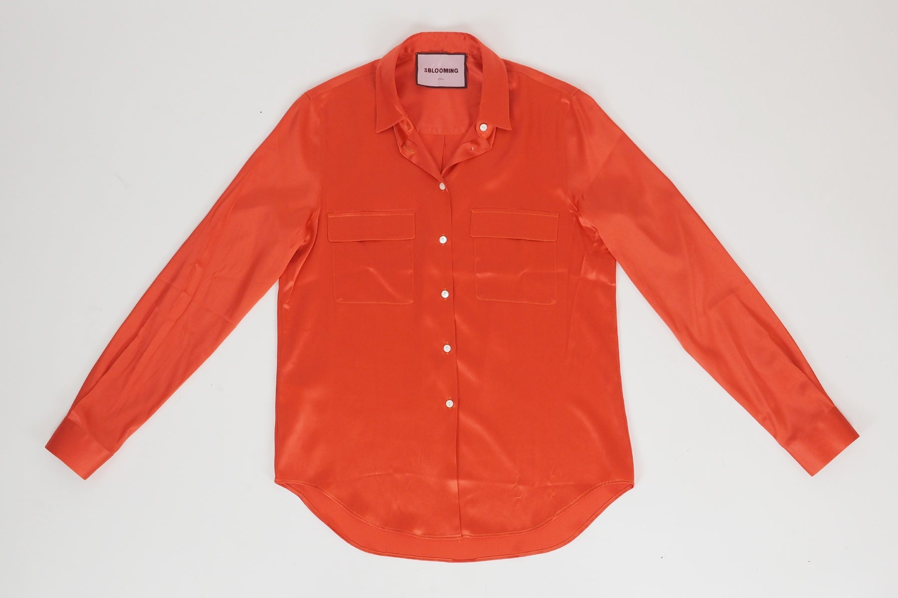 Damen Bluse aus Seide in Orange - Vercelli Damen Bluse 24 Blooming