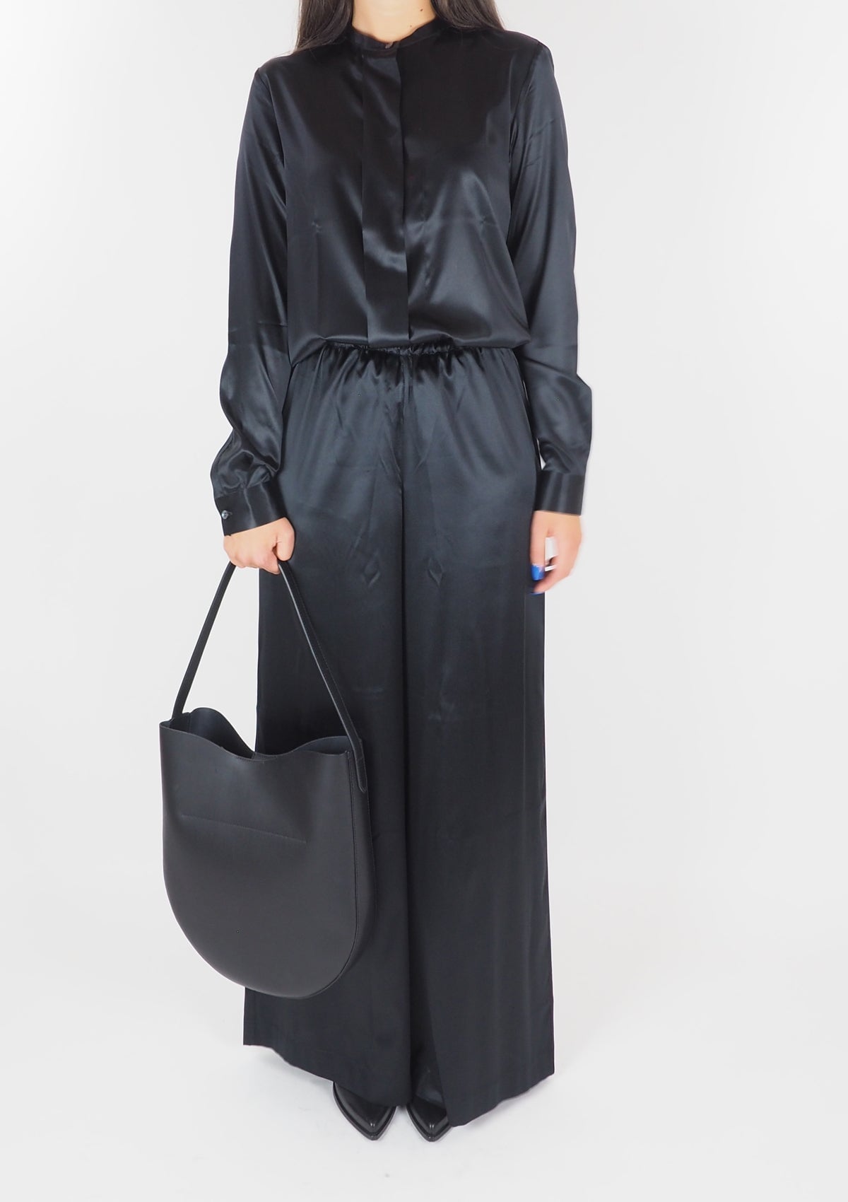 Damen Bluse aus Seide in Schwarz - Badia Damen Bluse 24 Blooming