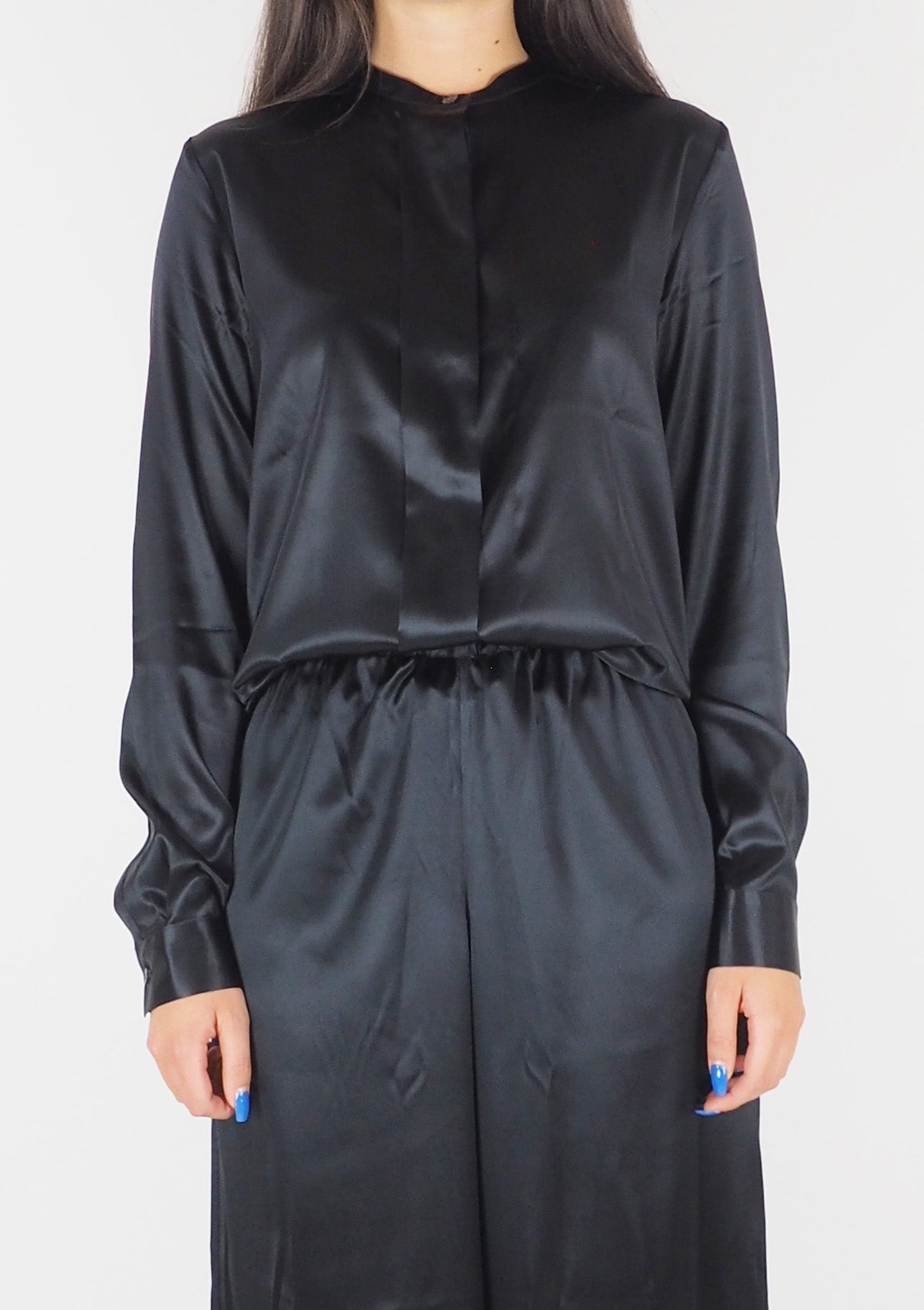 Damen Bluse aus Seide in Schwarz - Badia Damen Bluse 24 Blooming