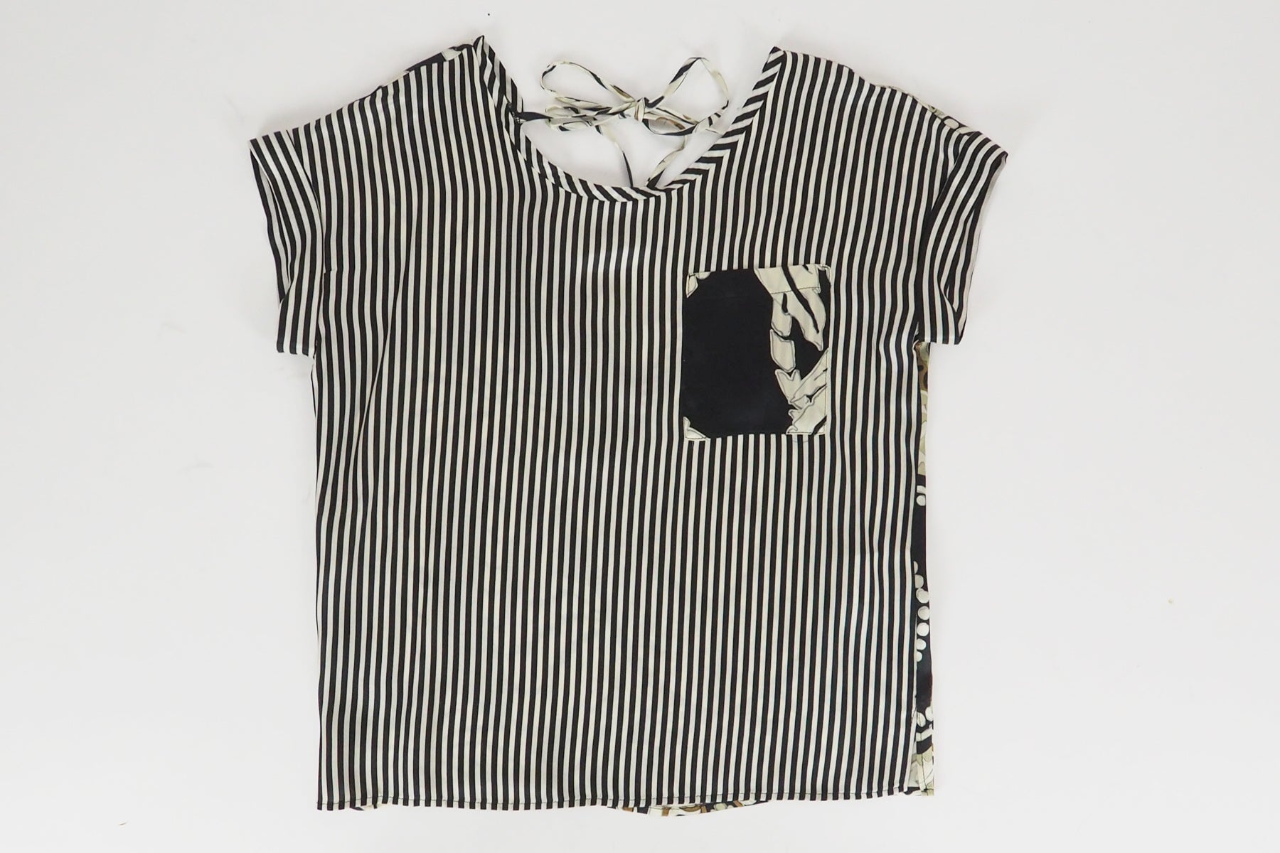 Damen Bluse aus Seide in Schwarz & Creme Damen Bluse SHIRTAPORTER