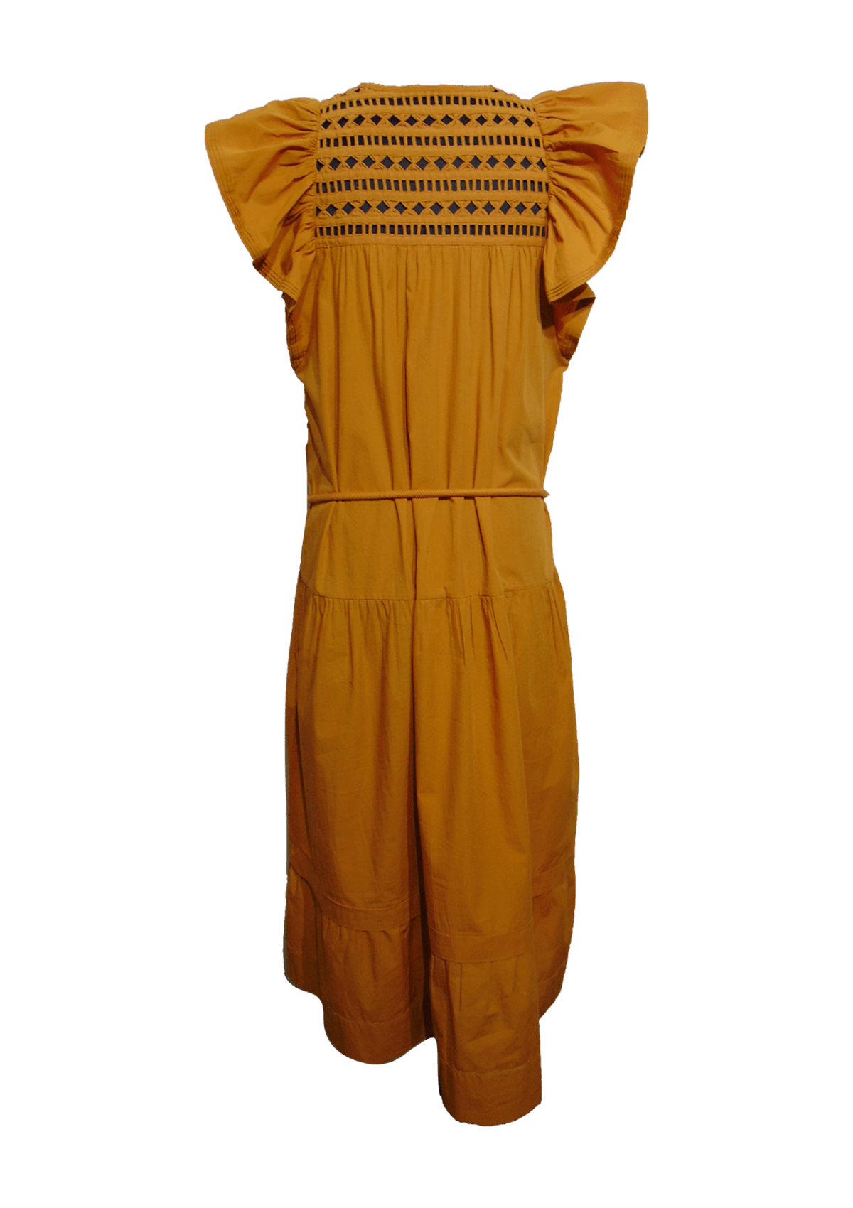 Damen Boho-Kleid mit Lochstickerei, rostfarbig in Midilänge Damen Kleid Scarlett Poppies