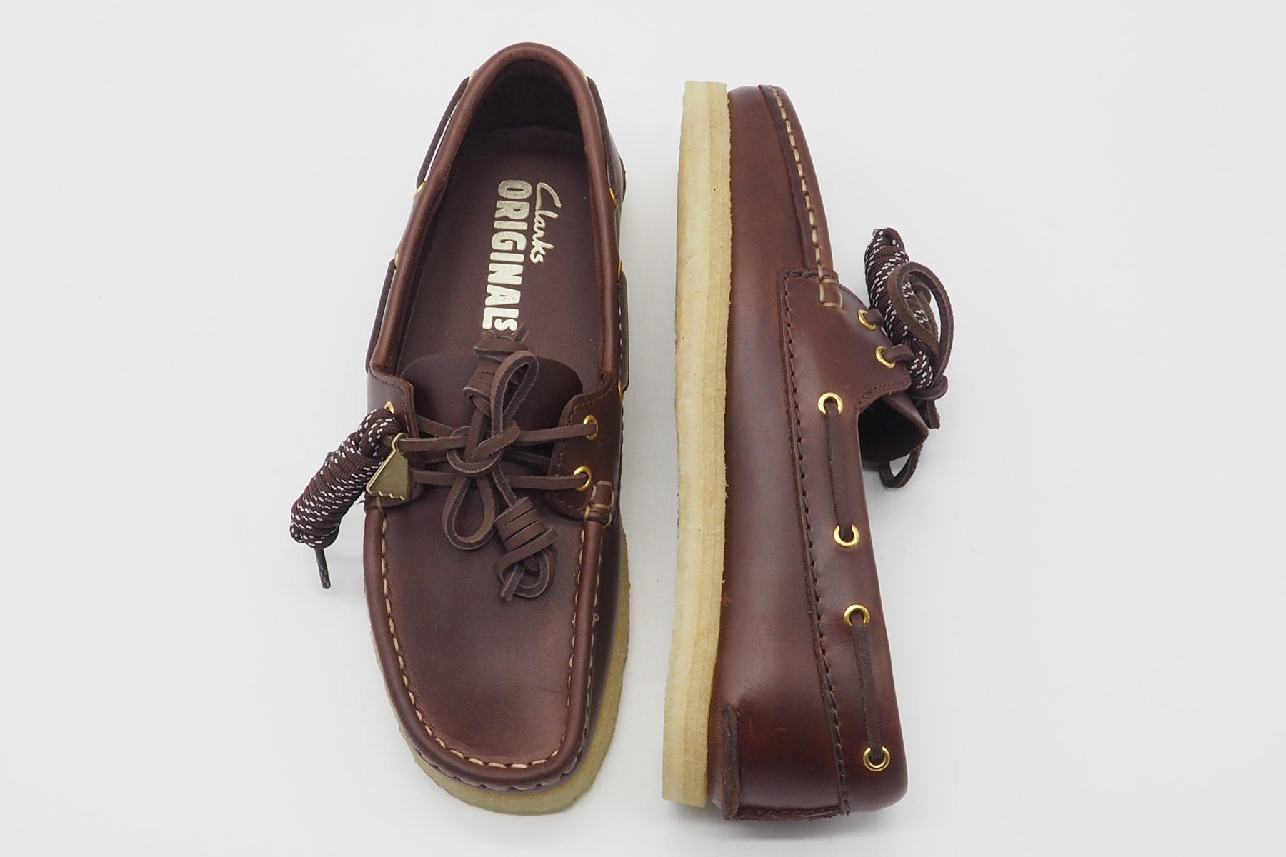 Damen Bootsschuh aus geöltem Leder in Braun mit Kreppsohle Damen Loafers & Schnürer Clarks Originals