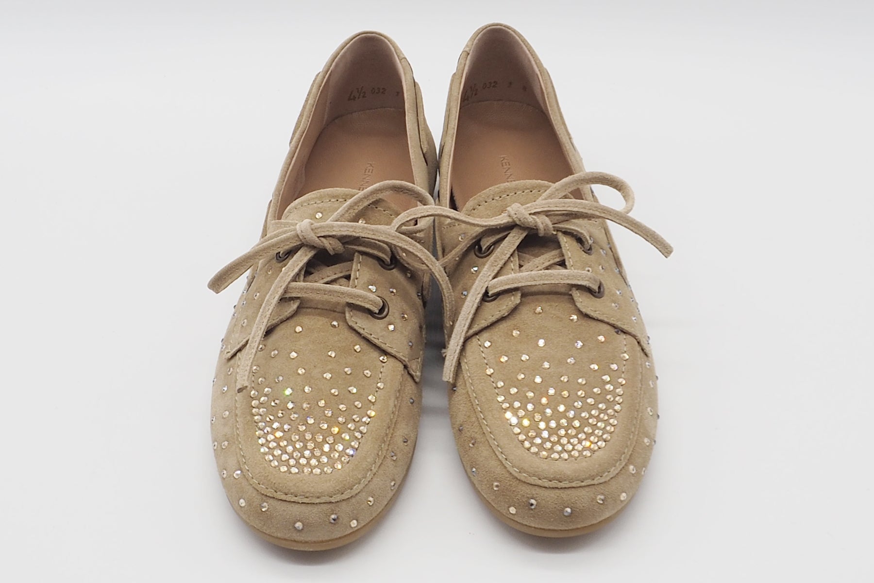 Damen Bootsschuh aus Veloursleder in Caramel und Strasssteinen Damen Loafers & Schnürer Kennel & Schmenger