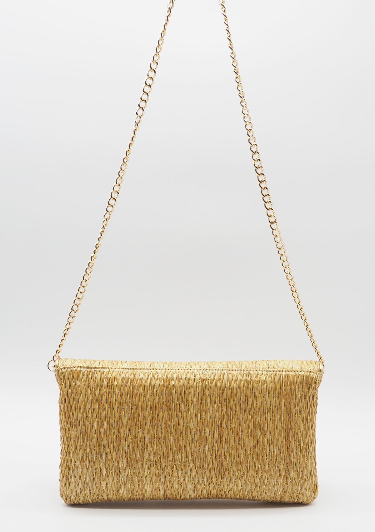 Damen Clutch aus Bast in Walnuss - Raffia Taschen Clutches Roberto Festa