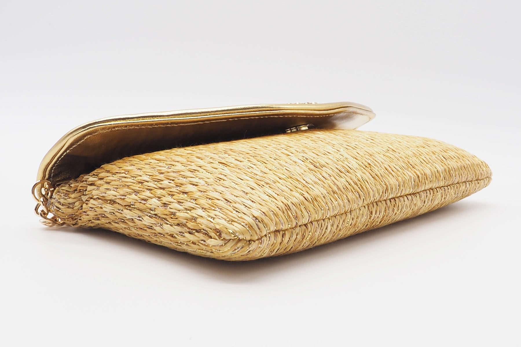 Damen Clutch aus Bast in Walnuss - Raffia Taschen Clutches Roberto Festa