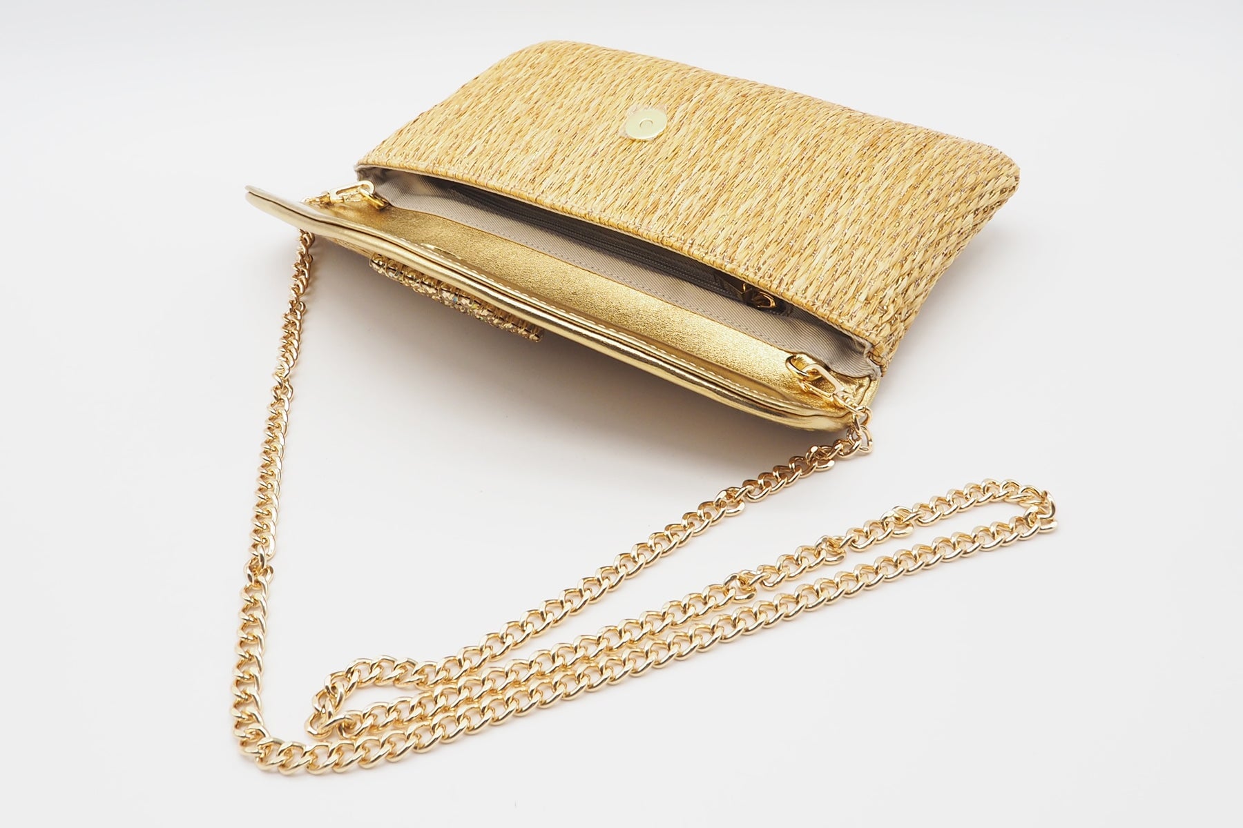 Damen Clutch aus Bast in Walnuss - Raffia Taschen Clutches Roberto Festa