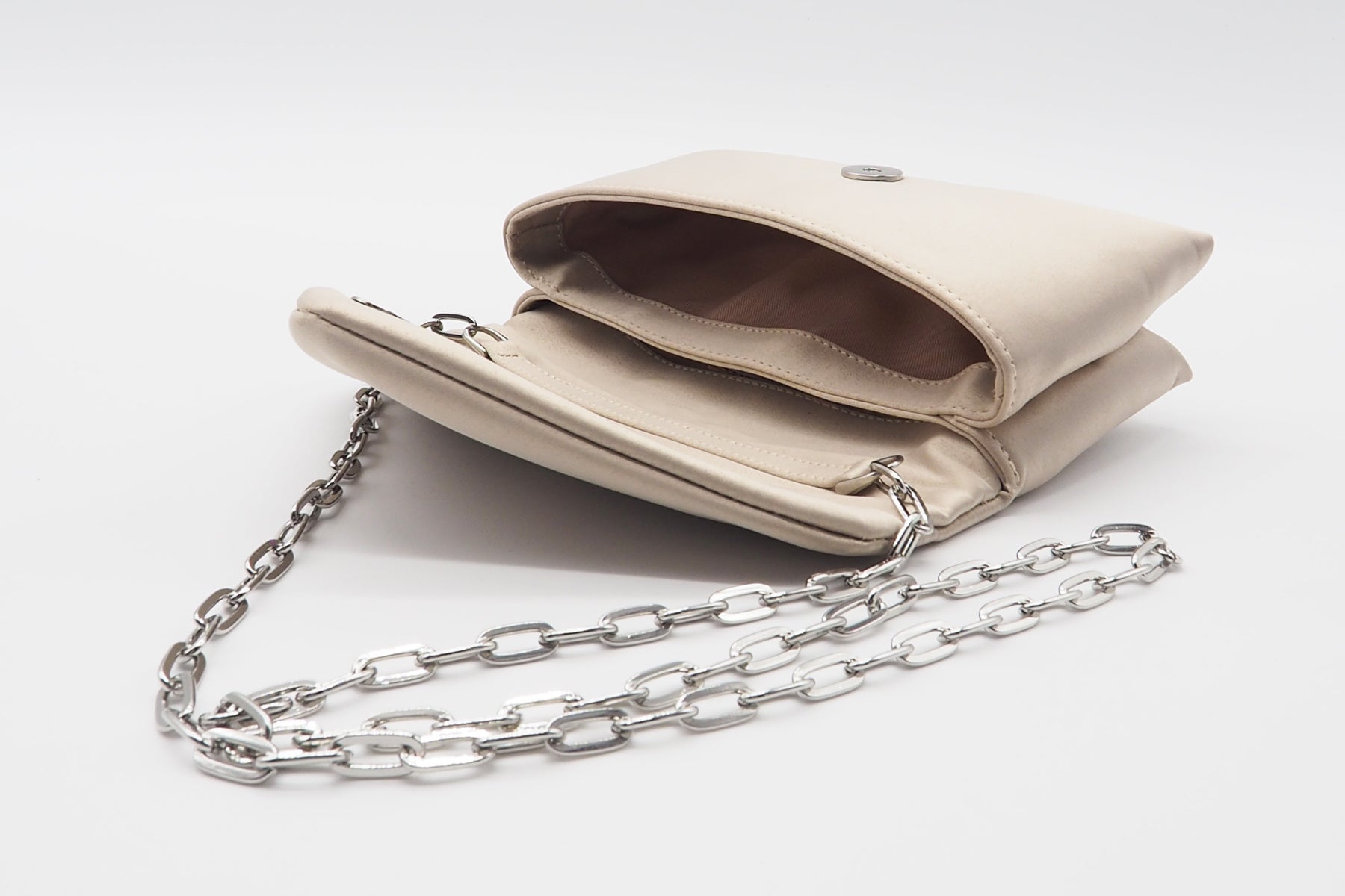 Damen Clutch aus Satin in Beige - Raso Taschen Clutches Roberto Festa