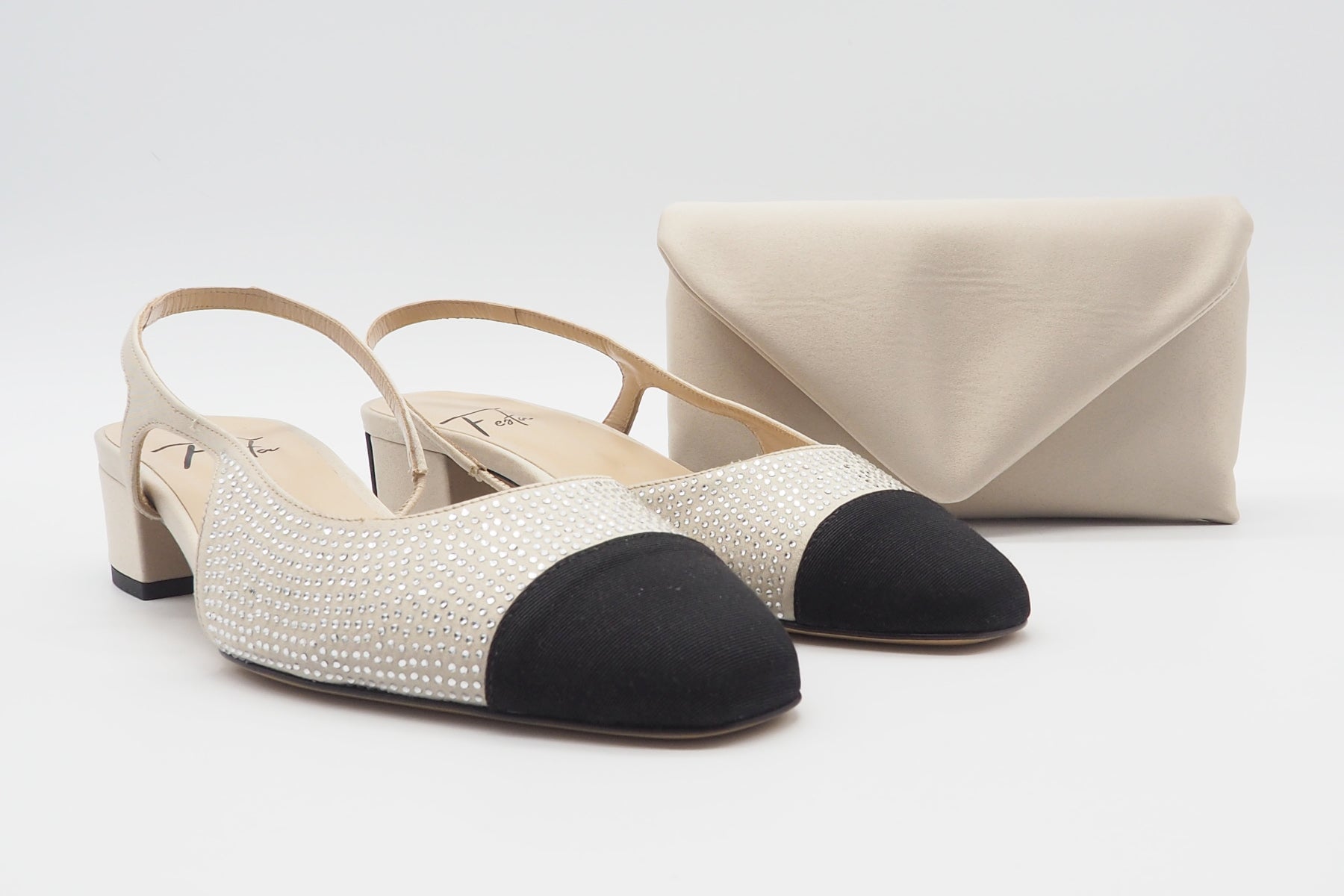 Damen Clutch aus Satin in Beige - Raso Taschen Clutches Roberto Festa