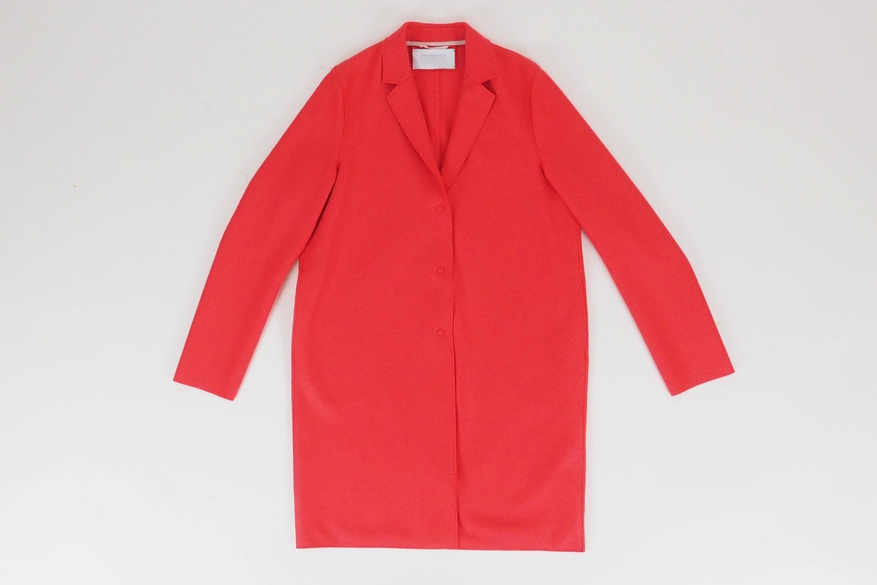 Damen Cocoon-Mantel aus gestrickter, leicht gefilzter Wolle in Pink Damen Mantel Harris Wharf London