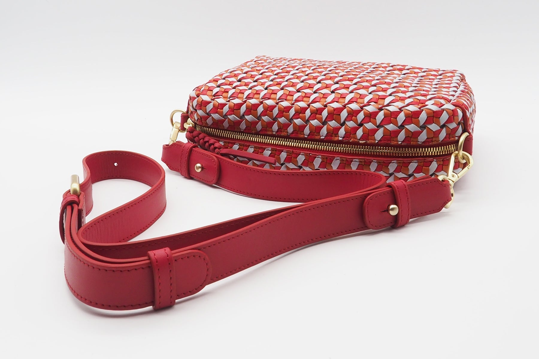 Damen Crossbody aus gewebten Leder in Multicolor - Reese Moulinet Multicolor Taschen Crossbody & Schultertasche Allan K