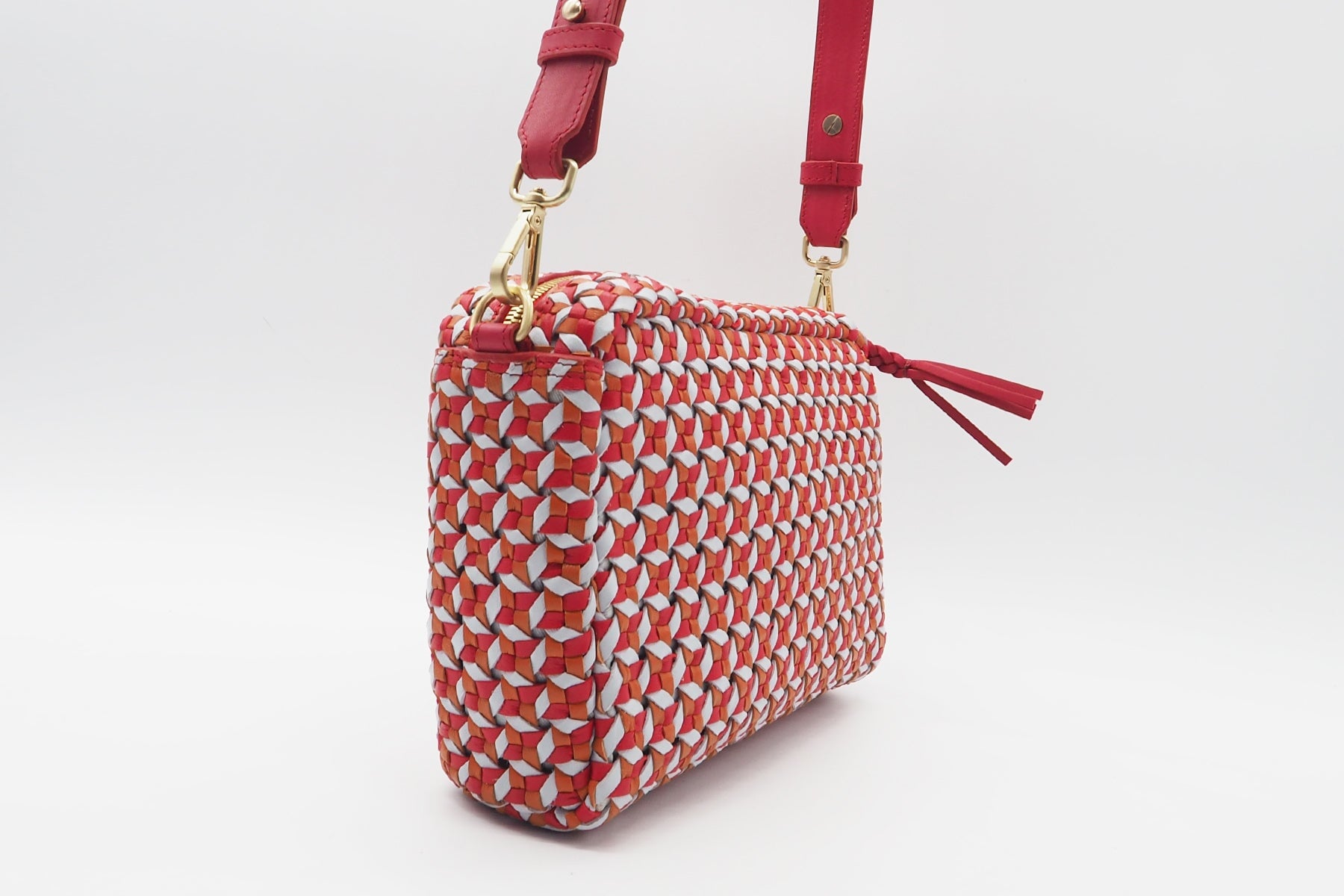 Damen Crossbody aus gewebten Leder in Multicolor - Reese Moulinet Multicolor Taschen Crossbody & Schultertasche Allan K